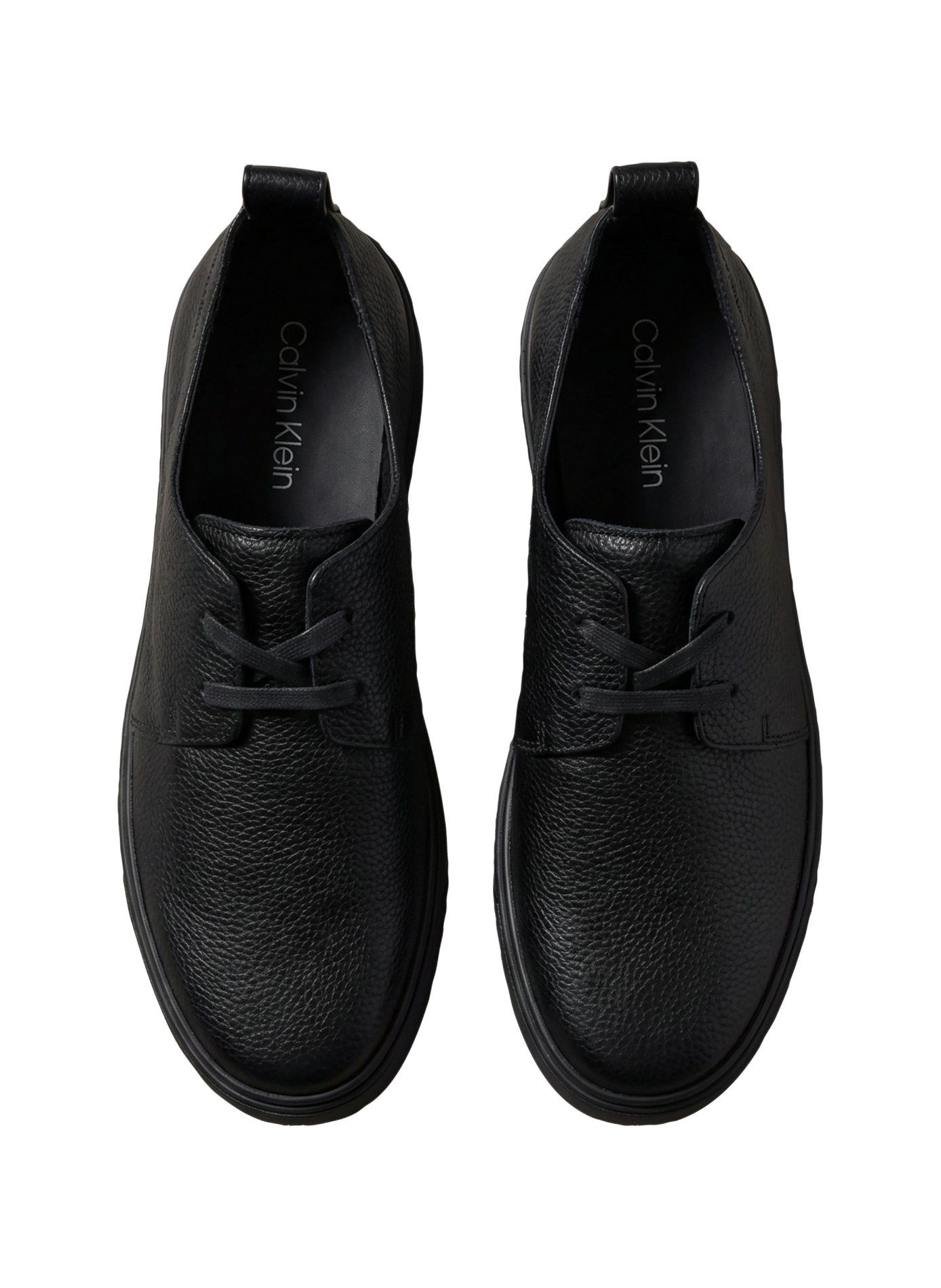 Derbies à plateforme en cuir grainé  CALVIN KLEIN Noir