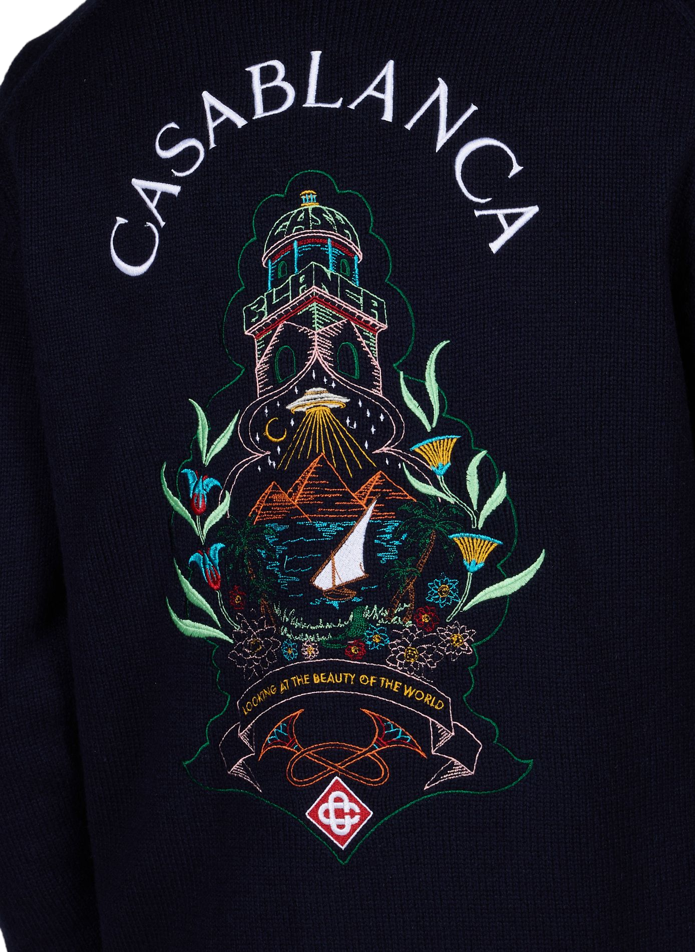 Gilet brodé en laine et cachemire CASABLANCA PARIS Multicolore