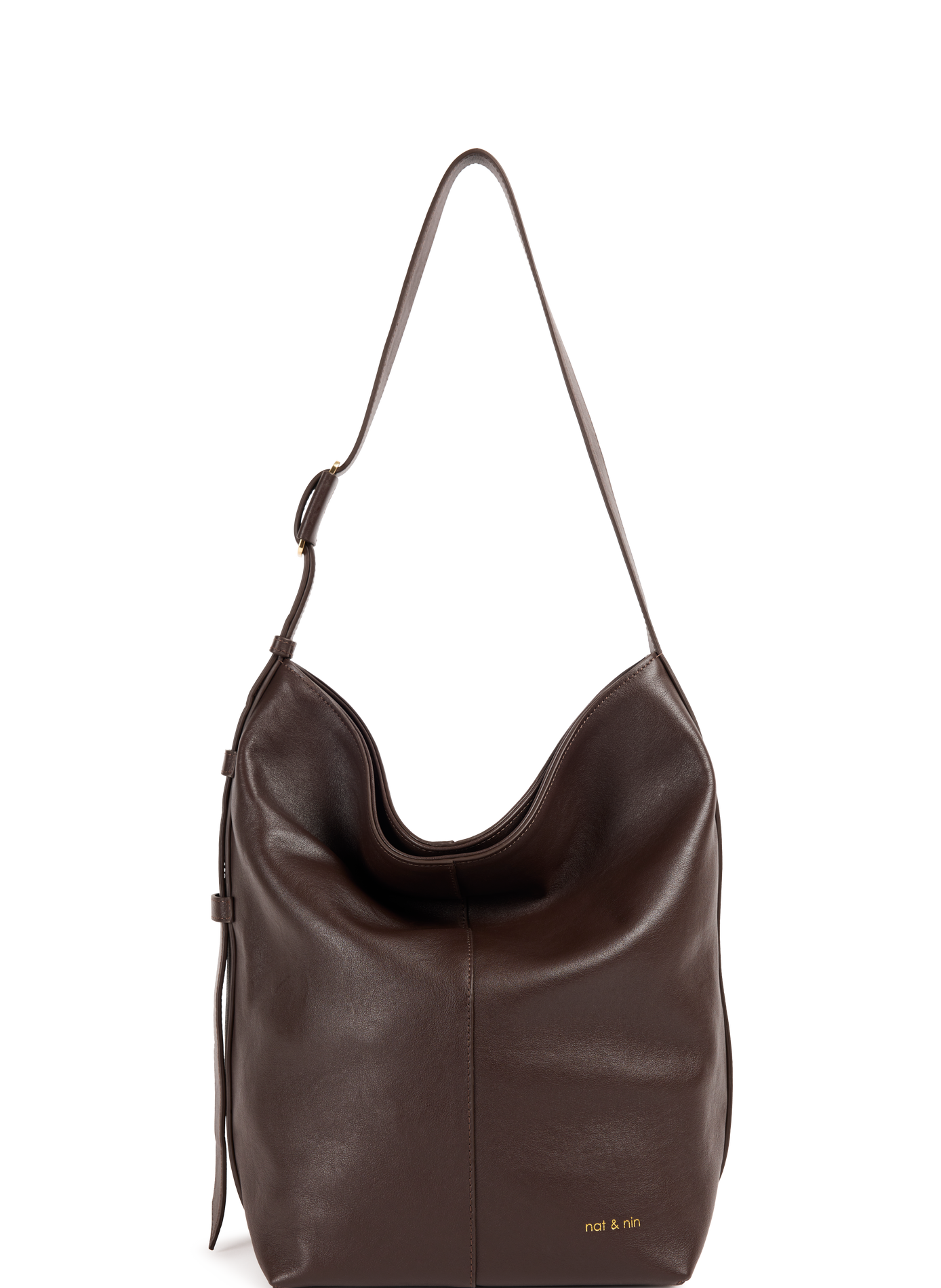 Schultertasche aus Leder NAT & NIN Braun