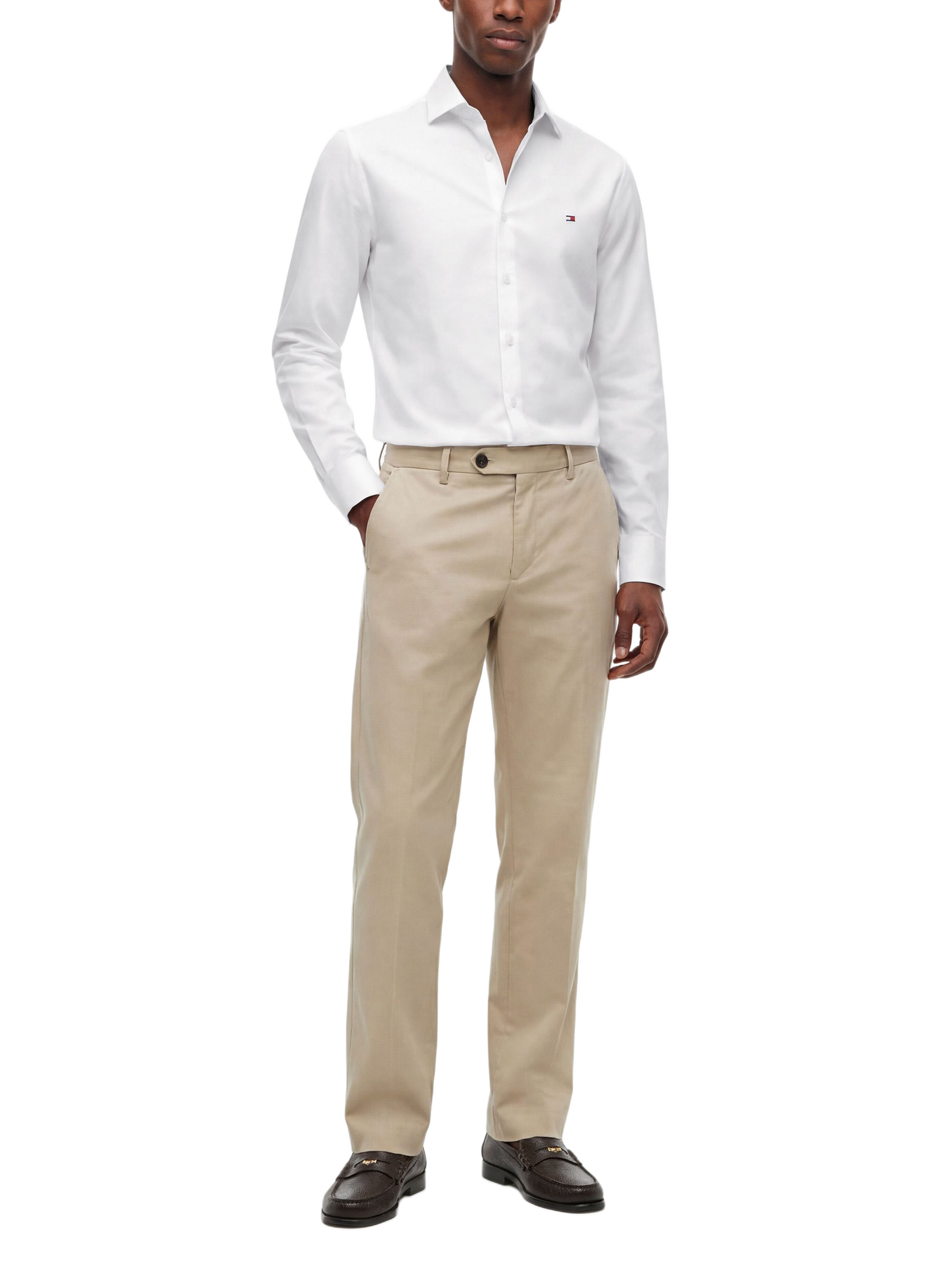 Straight classic collar shirt in cotton TOMMY HILFIGER White