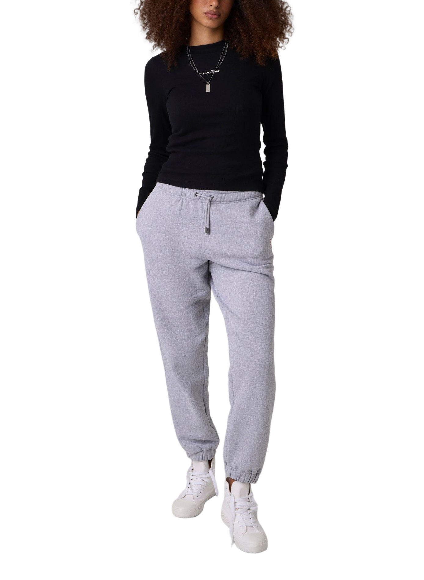 Tee-shirt col rond en coton mélangé GUESS Noir