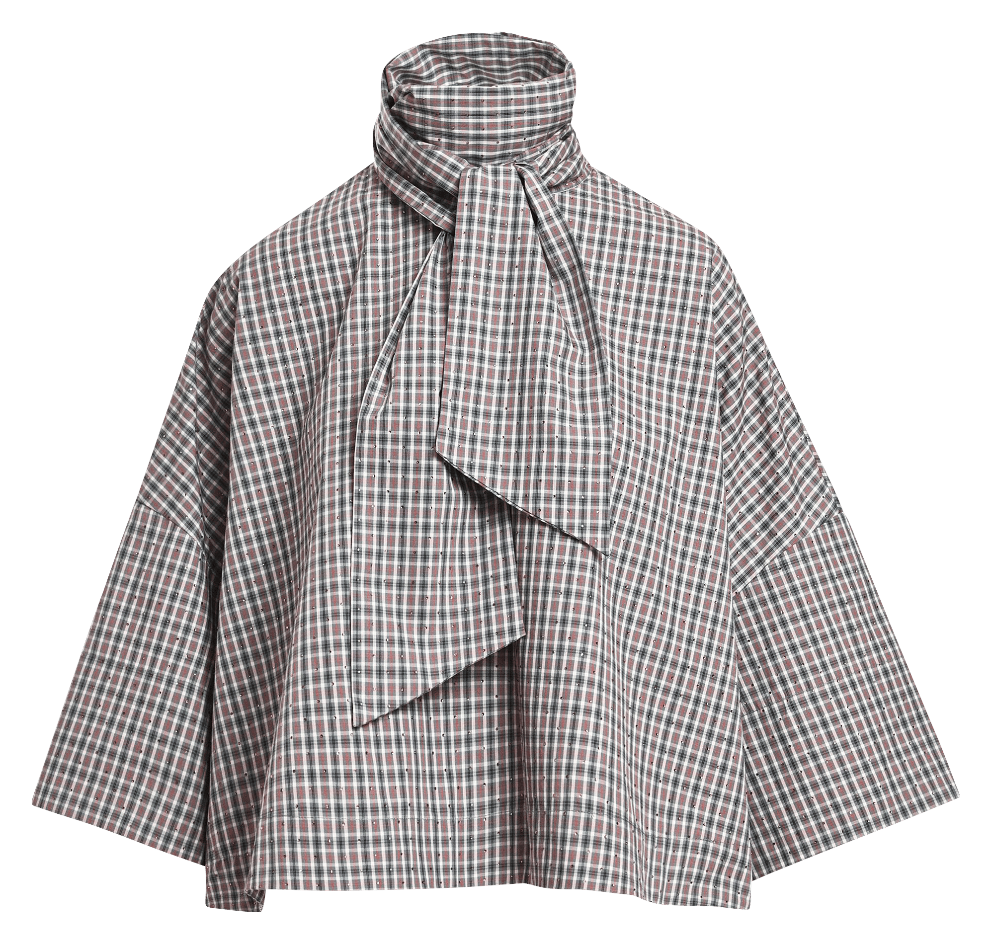 Top oversize col lavallière en coton kefir ESSENTIEL ANTWERP Gris