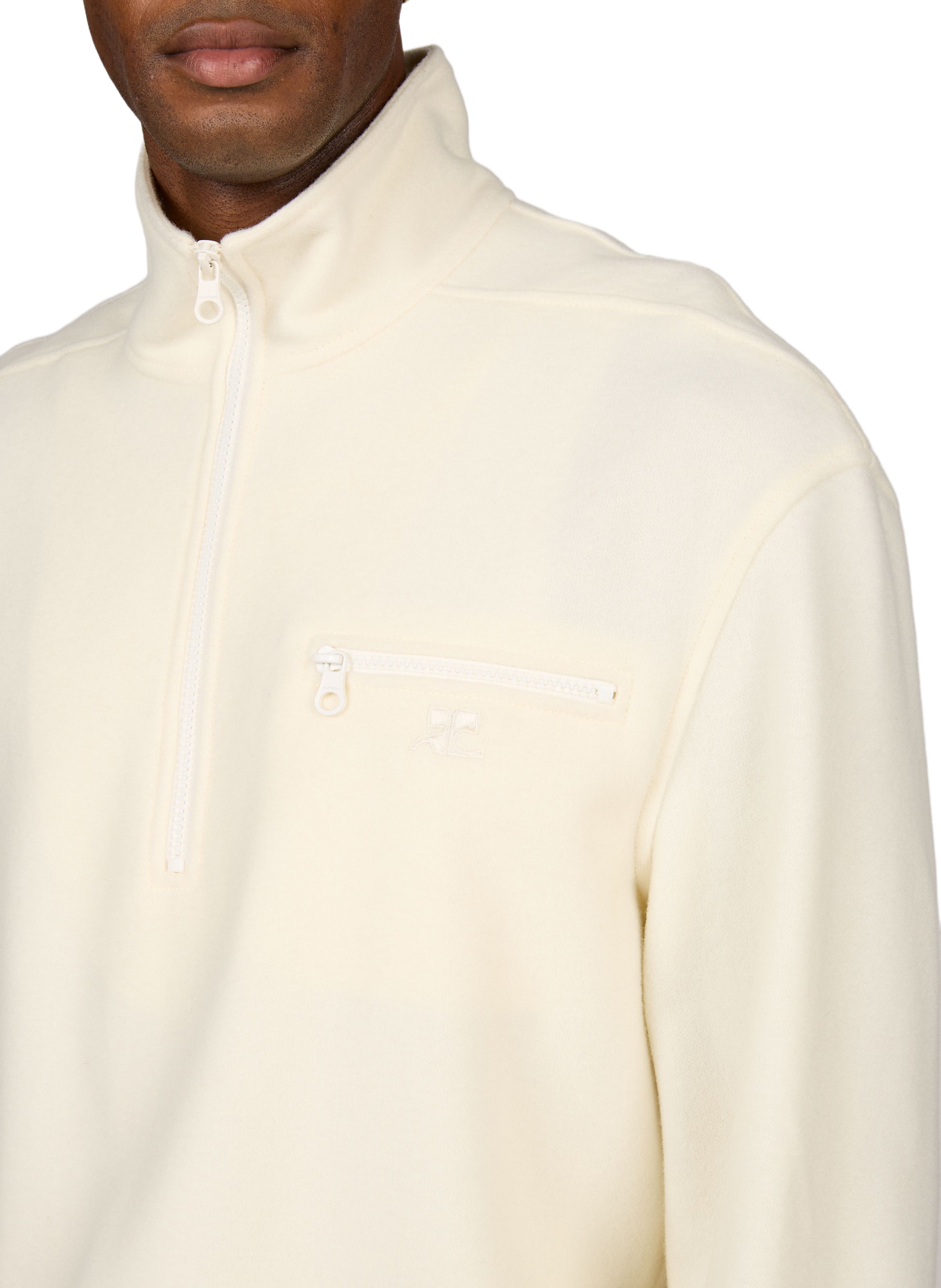 Flauschige Jacke mit Stehkragen aus Wollmischung COURRÈGES Beige