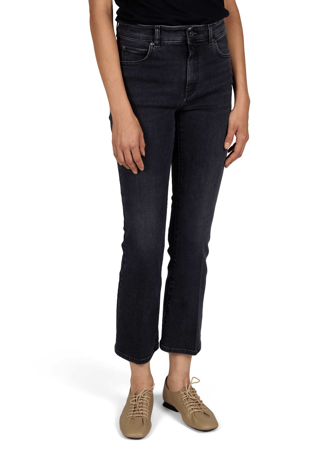 Boot-cut cotton blend jeans MAX MARA WEEK END Black
