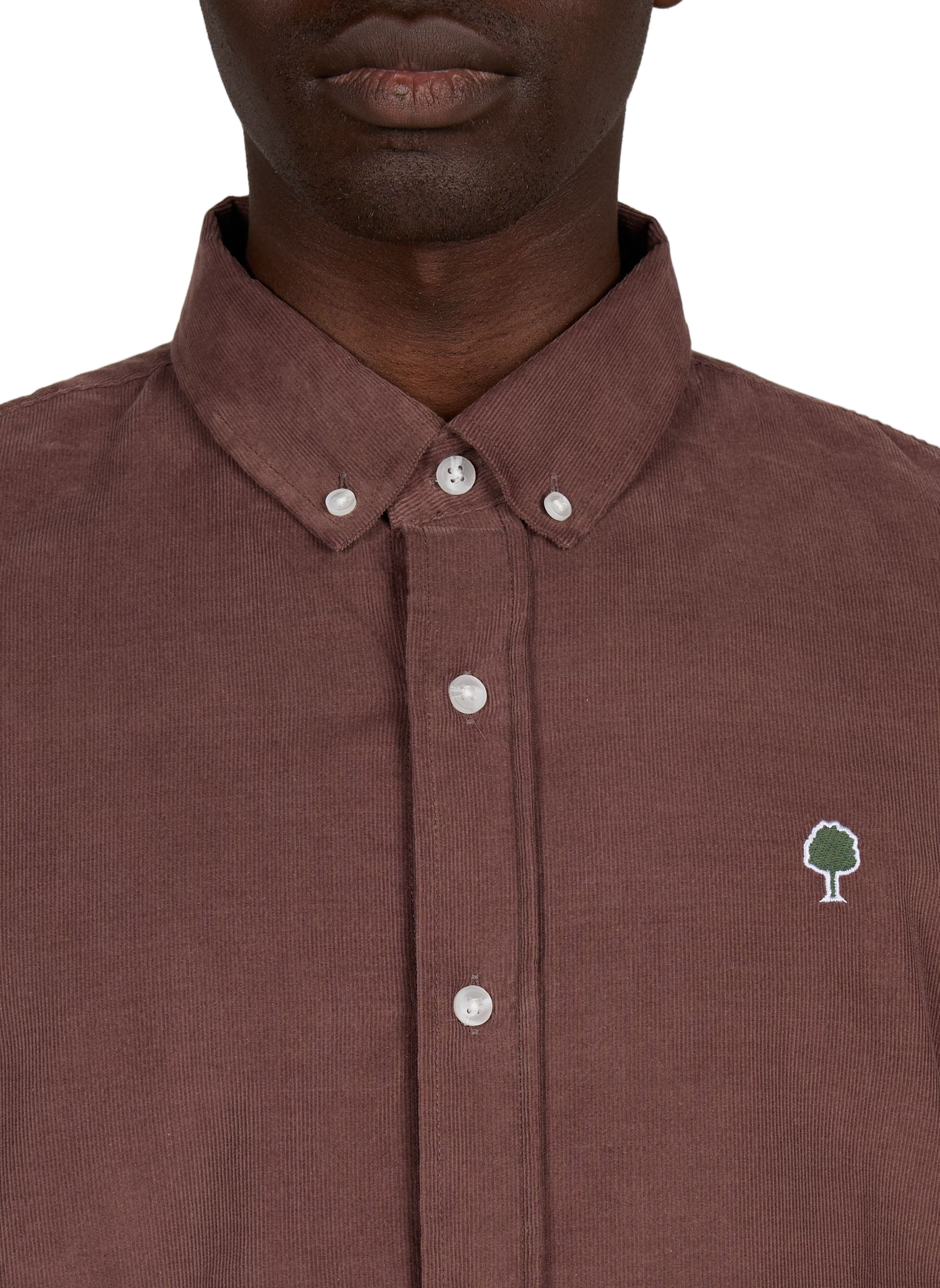 Ribbed straight cotton shirt FAGUO Red