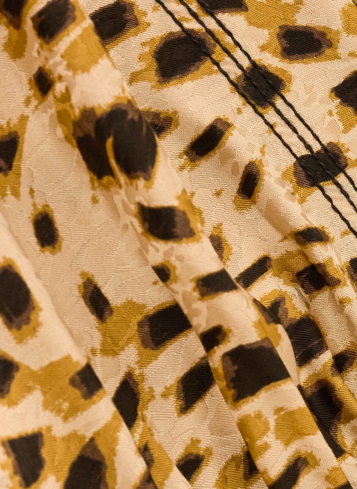 Midi jurk met V-hals en print hamy BA&SH Beige