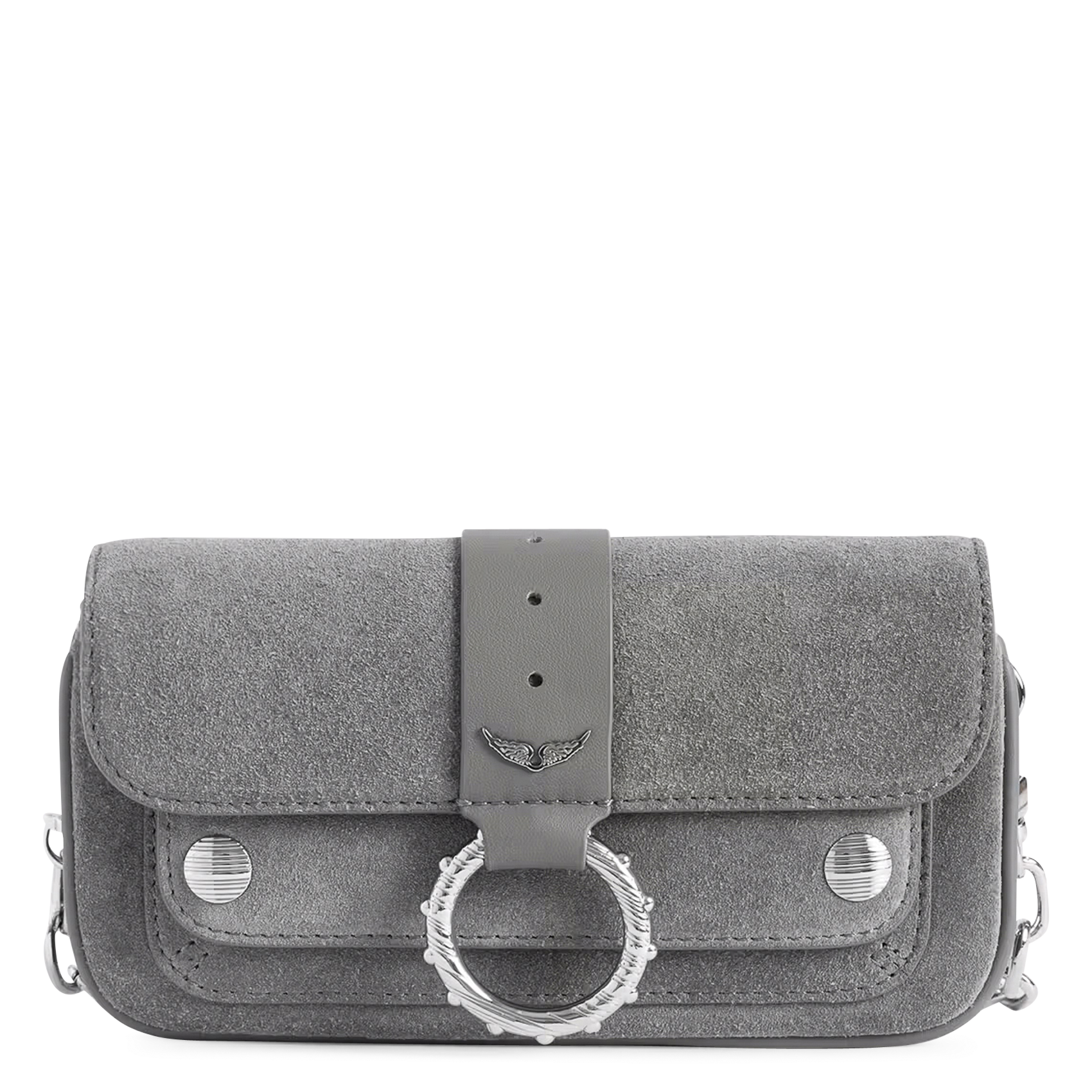 Schoudertas van leer kate wallet ZADIG&VOLTAIRE Grijs