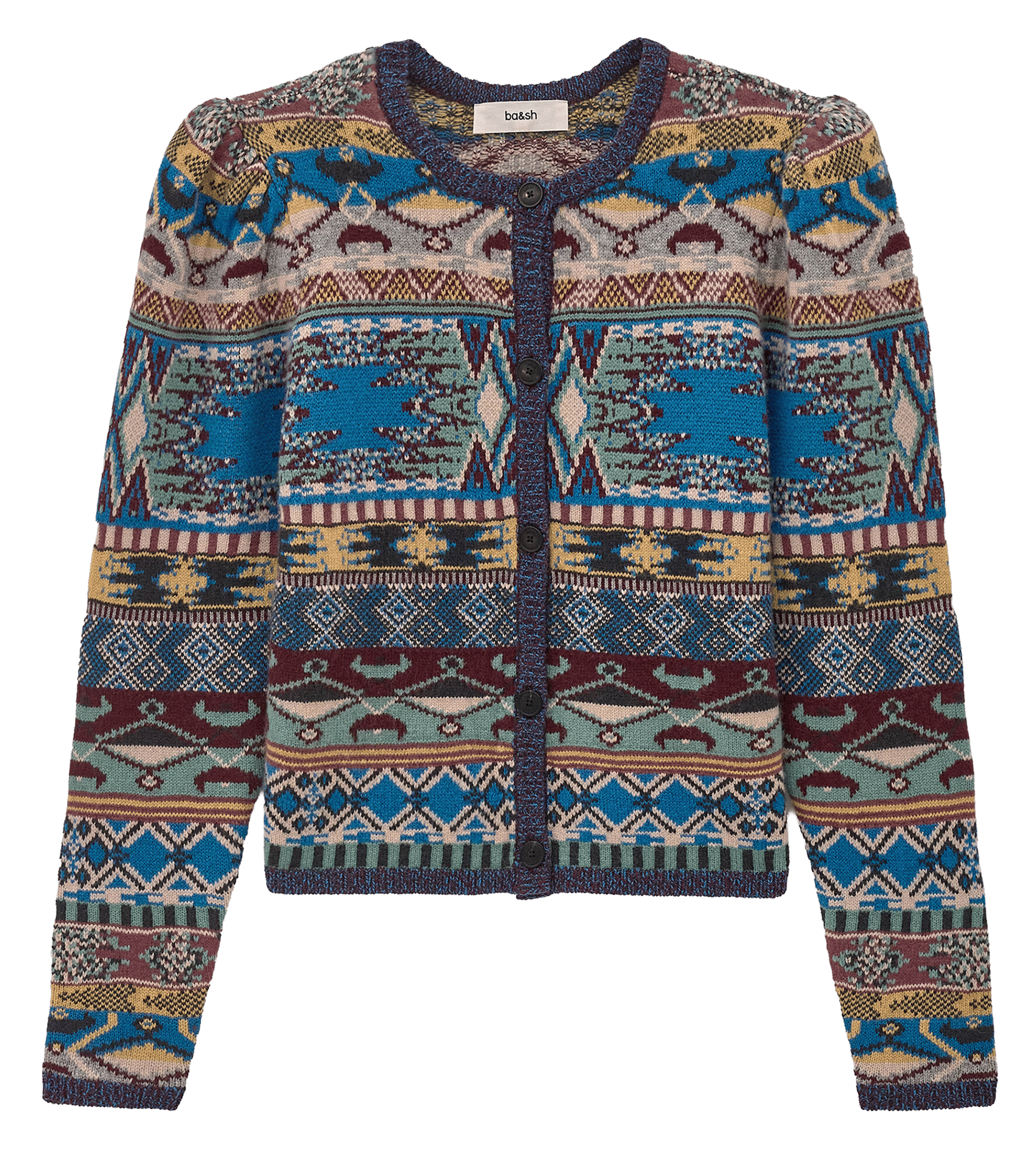 Cardigan droit col rond imprimé maja BA&SH Multicolore