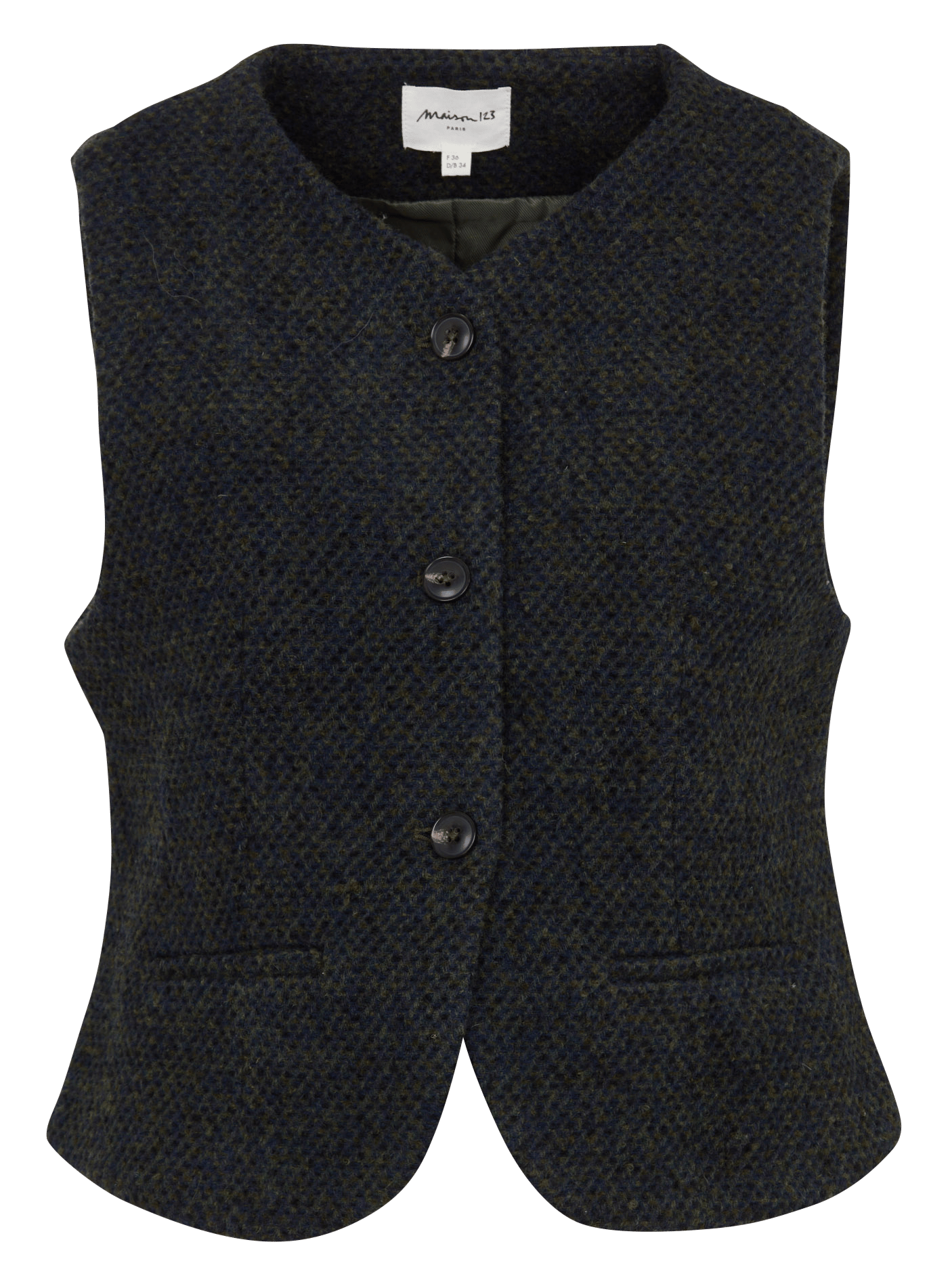 Veste droite en laine mélangée pharell MAISON 123 Vert