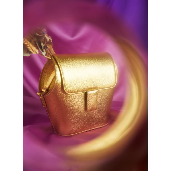 Eudon Choi X Louis Quatorze - Lina Metallic Grained Leather Bag In Golden