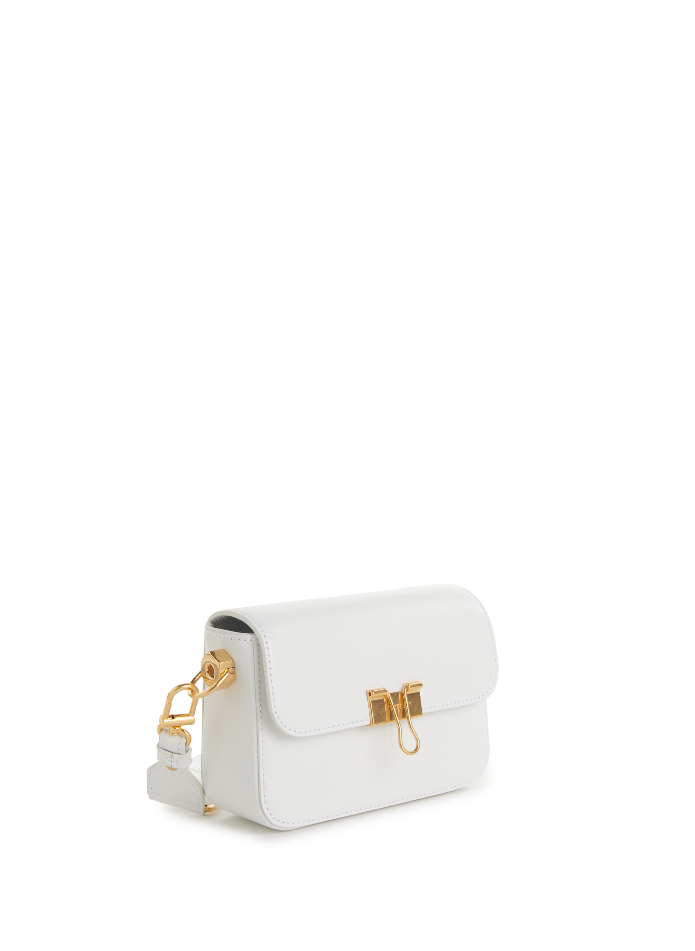 Sac à bandoulière Plain Binder en cuir OFF-WHITE Blanc
