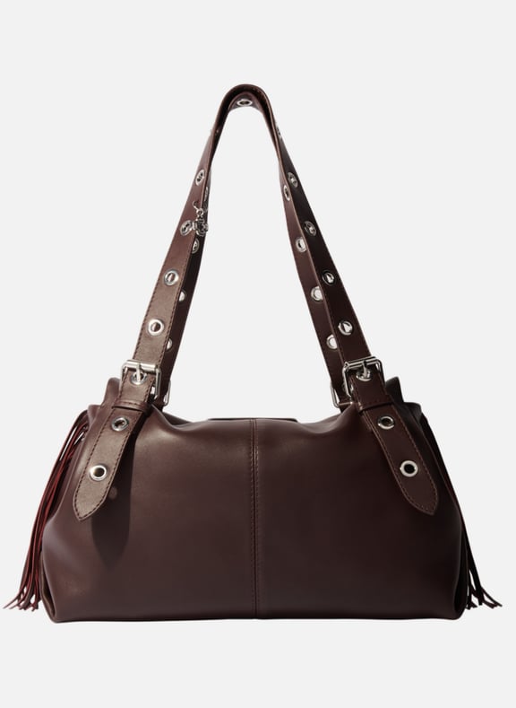 Grand sac shopping en cuir miss m xl Rouge by MAJE MAJE Grand sac shopping en cuir miss m xl Rouge