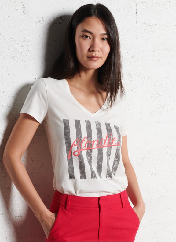 Tee-shirt col rond en coton Blanc by IKKS IKKS Tee-shirt col rond en coton Blanc