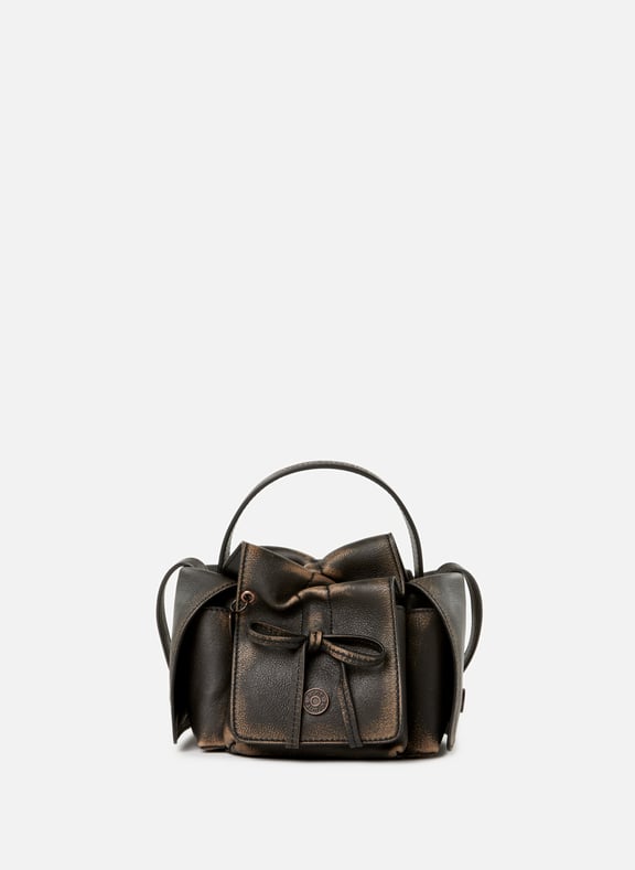 Mini washed leather shoulder bag Brown by ACNE STUDIOS ACNE STUDIOS Mini washed leather shoulder bag Brown