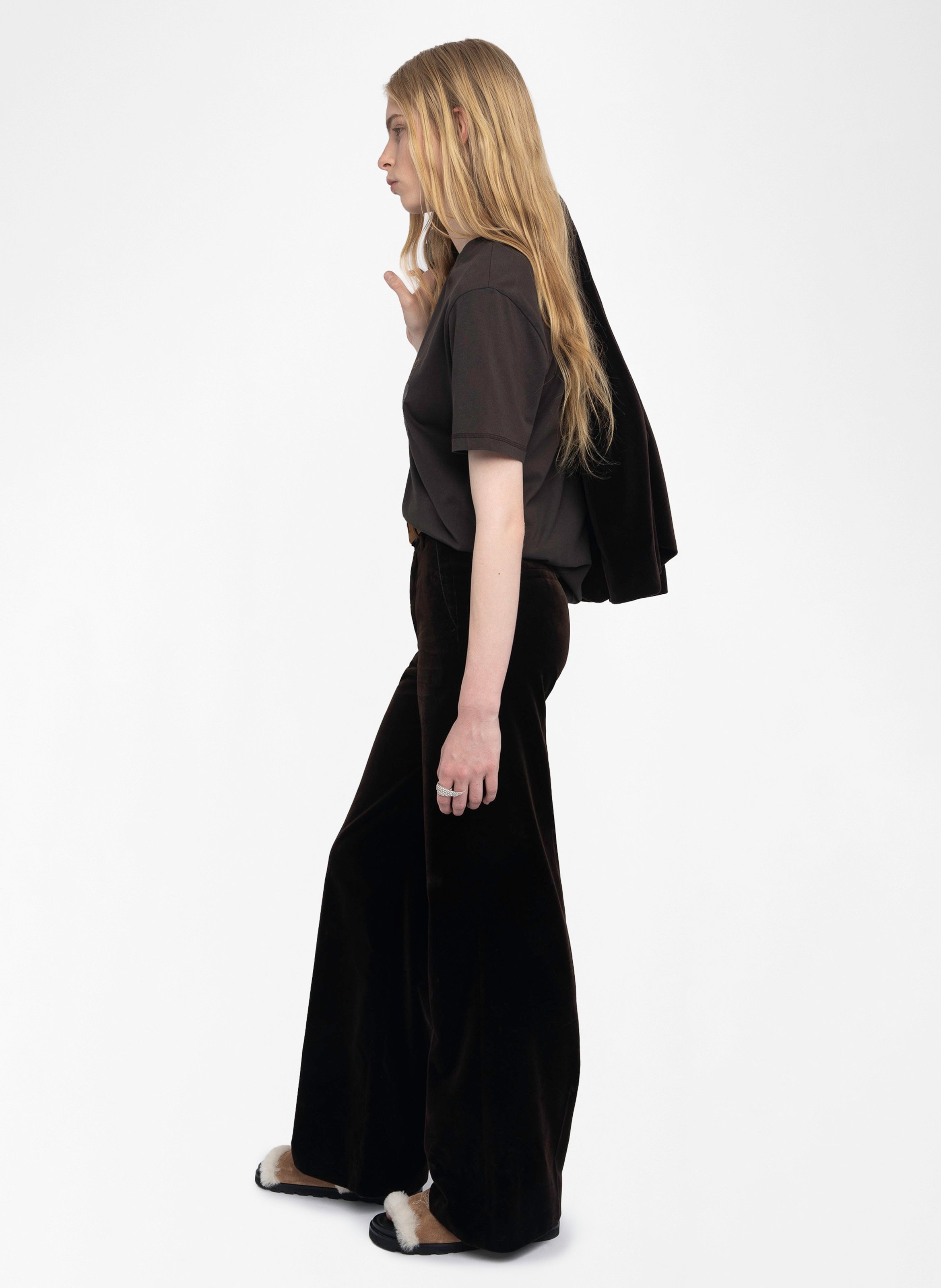 T-shirt oversize à motifs en coton edwin ZADIG&VOLTAIRE Marron