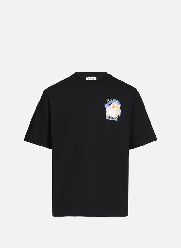 Cotton Galactic Connection T-shirt Black by CASABLANCA PARIS CASABLANCA PARIS Cotton Galactic Connection T-shirt Black