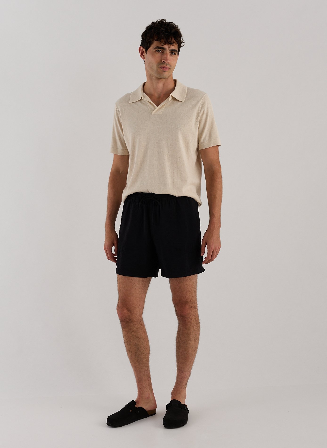 Cotton and linen polo shirt NN.07 Beige