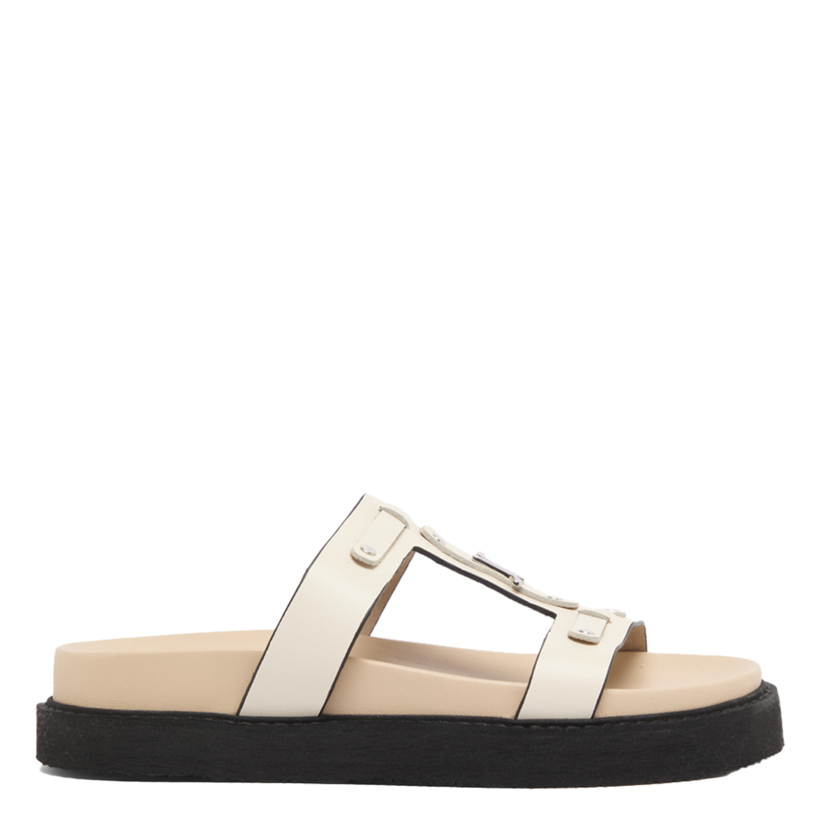 JONAK Sandales plates en cuir lisse luana Blanc