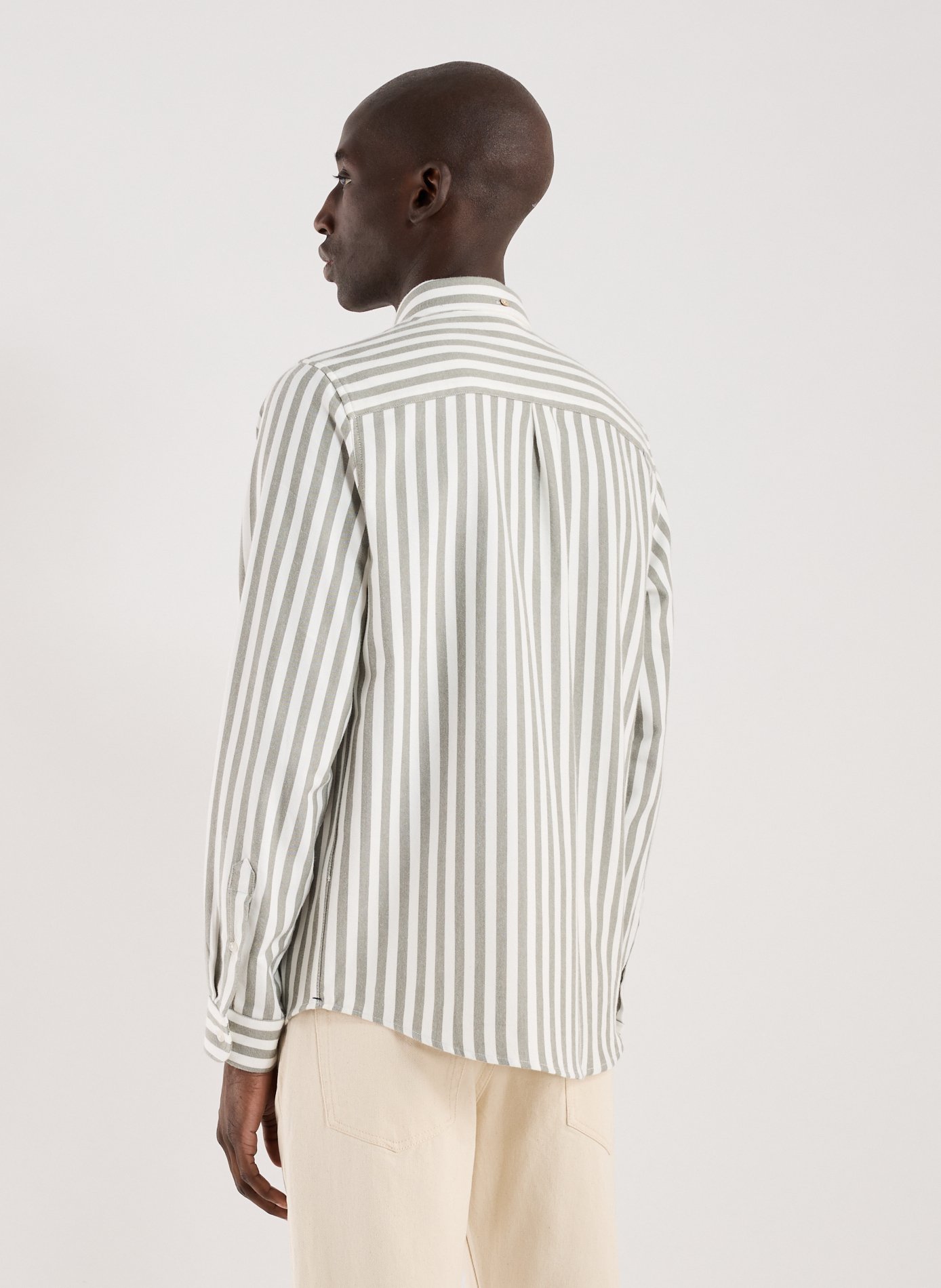 Straight striped cotton shirt FAGUO Green