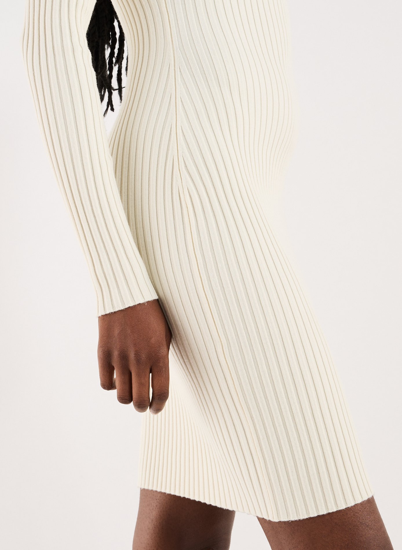 Robe près du corps en laine vierge et coton mélangés WOLFORD Beige