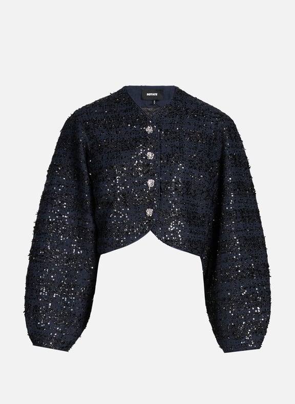 Short sequin jacket Blue by ROTATE ROTATE Short sequin jacket Blue