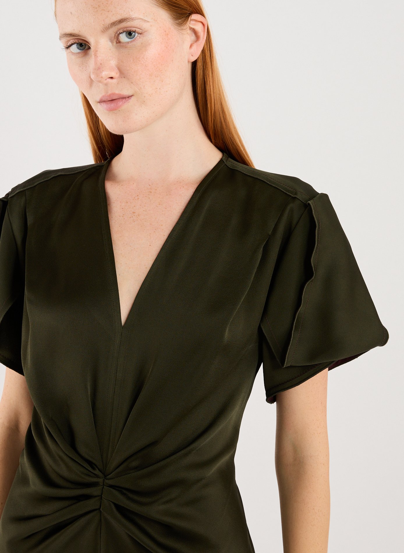 Draped V-neck dress VICTORIA BECKHAM Green