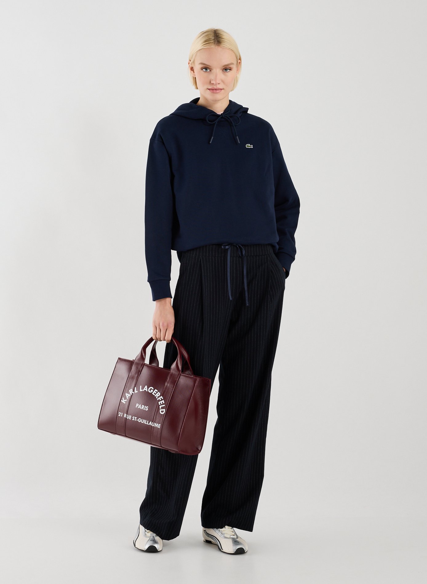 Sac à main verni à logo KARL LAGERFELD Rouge