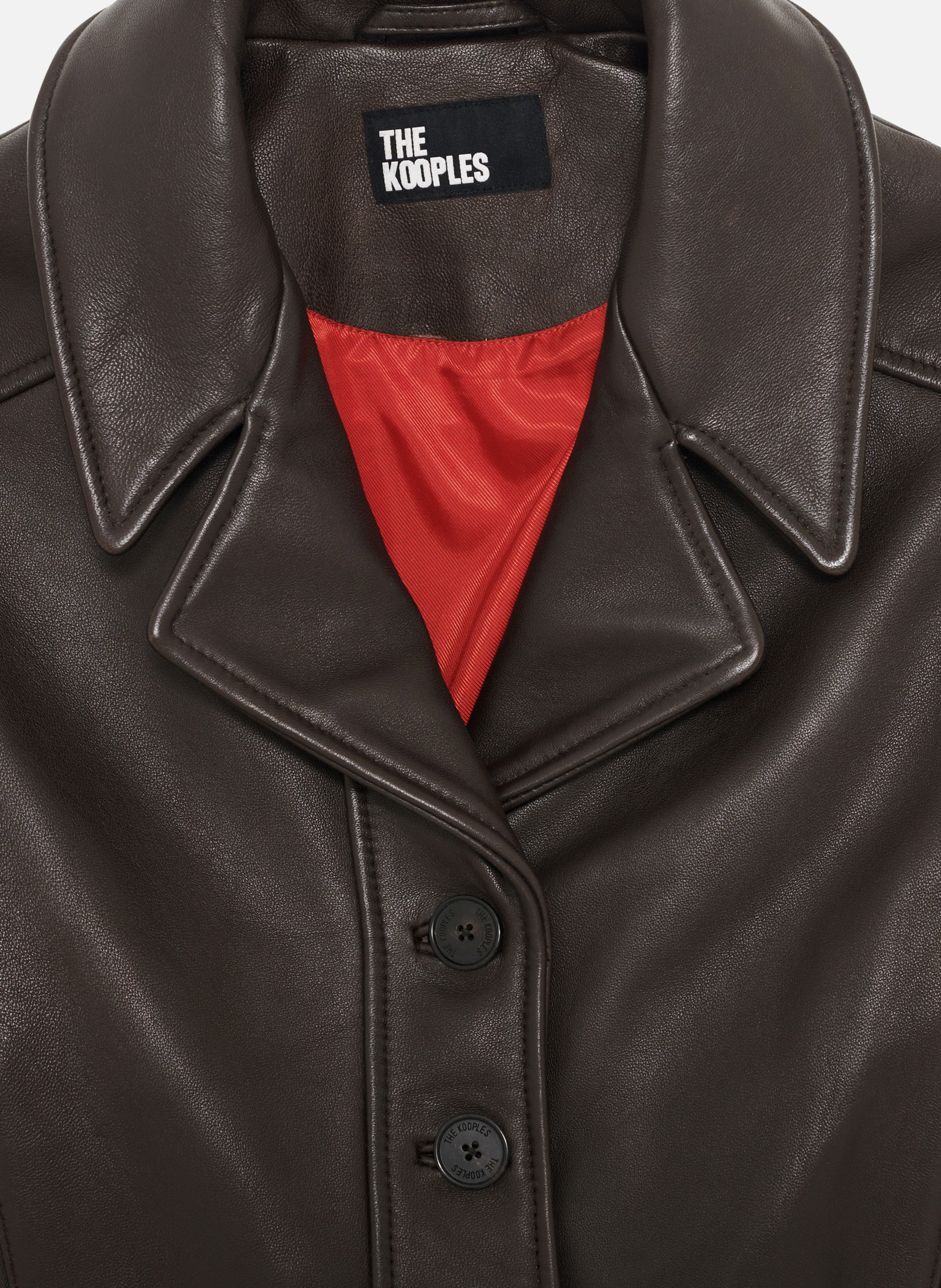 Blouson en cuir THE KOOPLES Marron