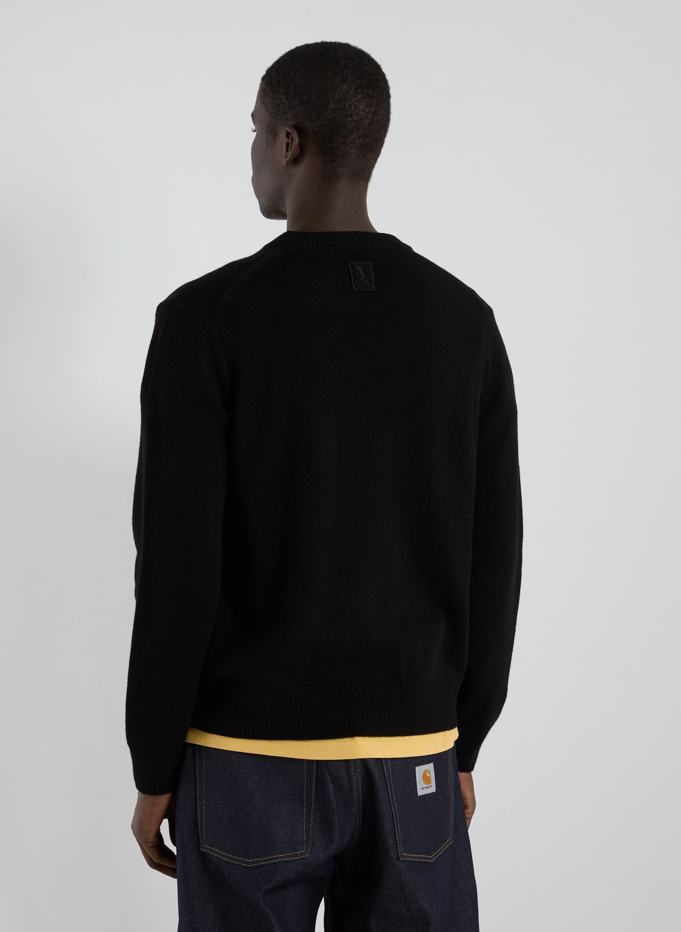 Oversized round neck sweater in blended wool AIGLE Black