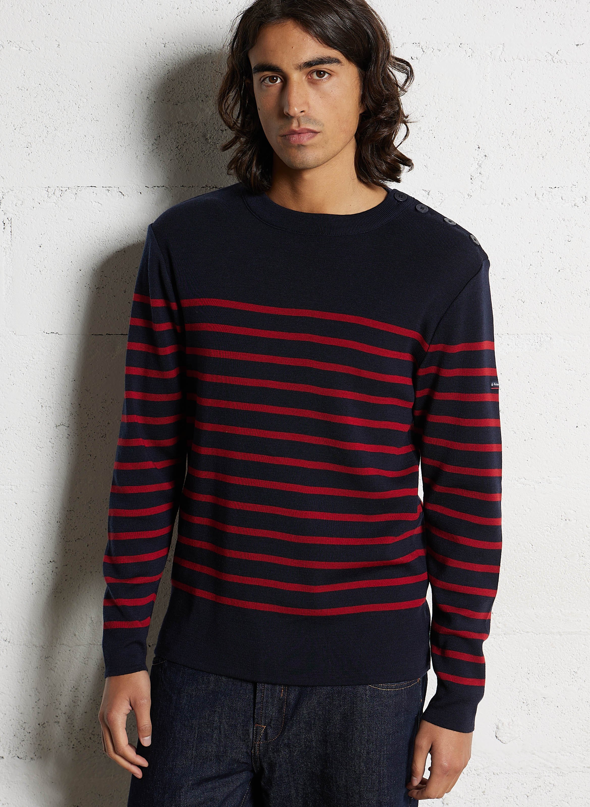 Pull col rond regular fit en laine goulenez ARMOR-LUX Bleu