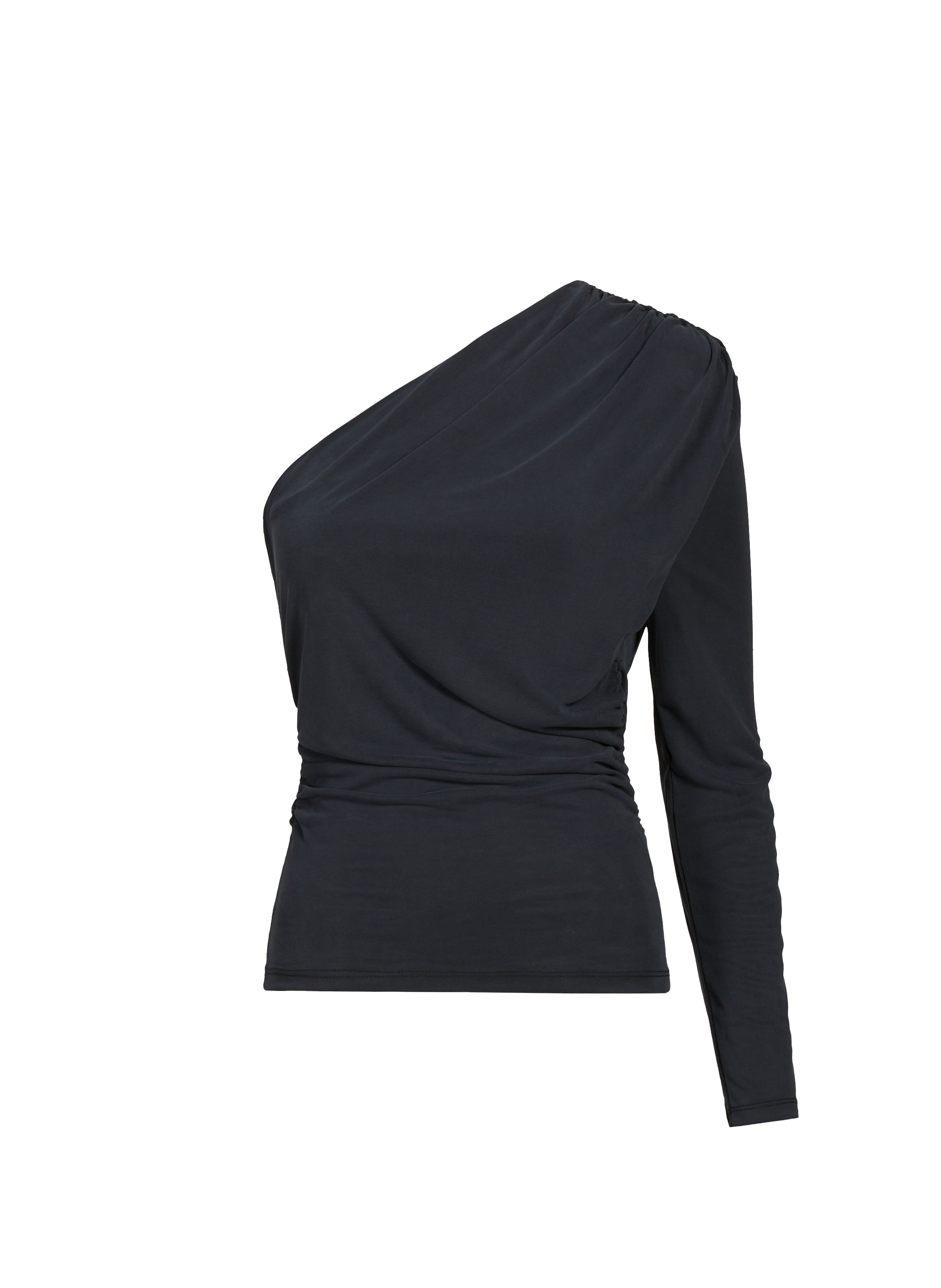 Top slim asymétrique à fronce TOPSHOP Marron