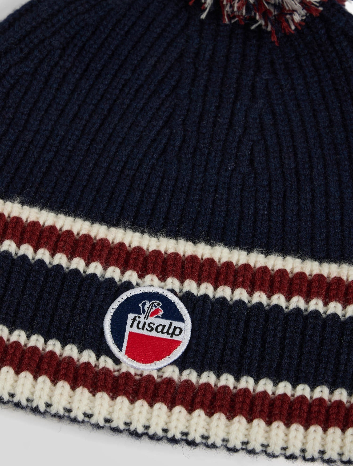 Bonnet pompon coupe regular FUSALP Bleu