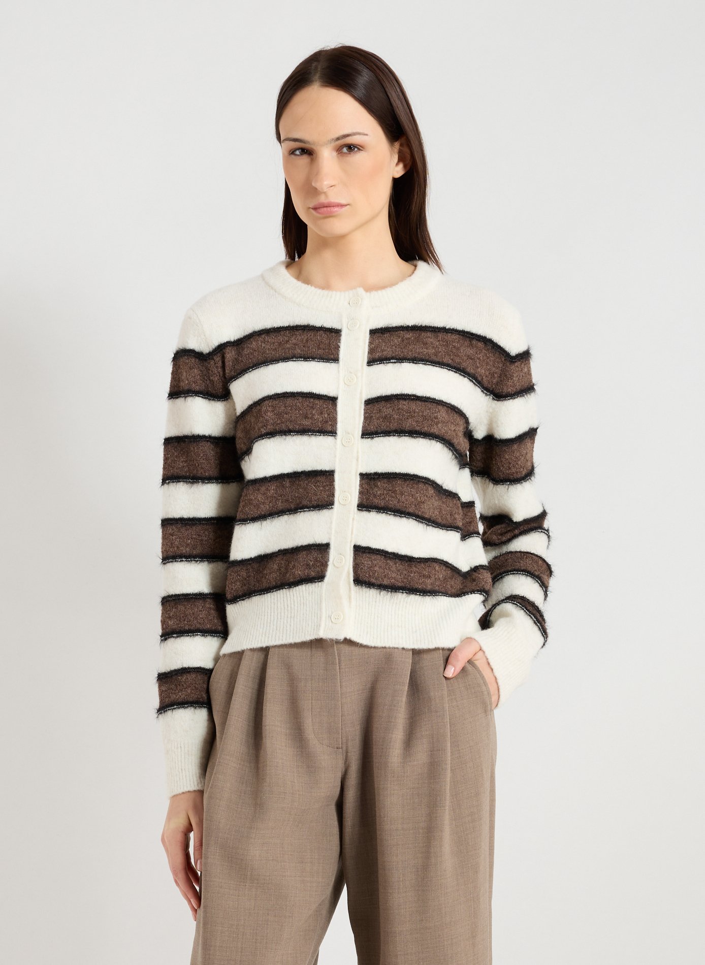 SAMSOE SAMSOE Cardigan à rayures Multicolore