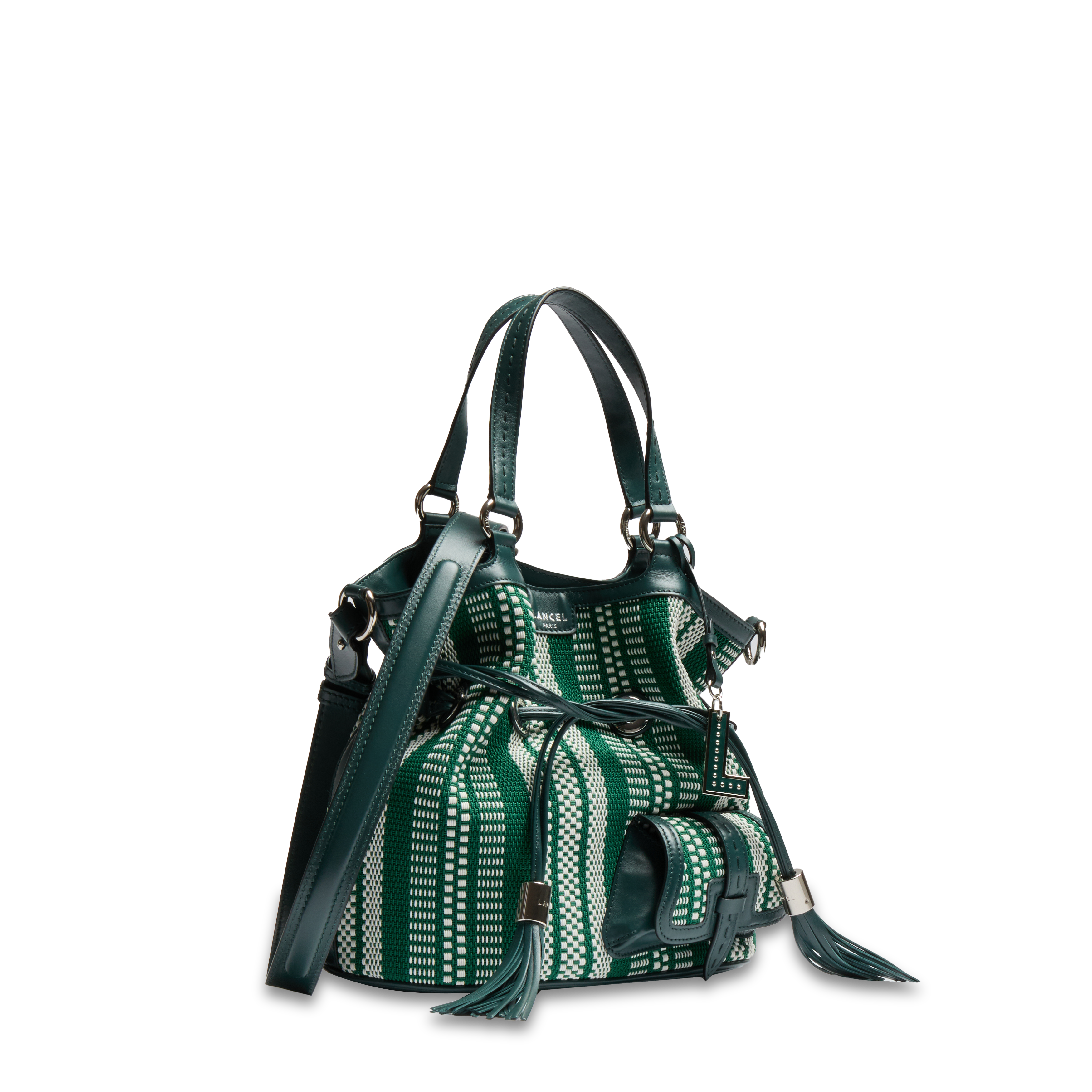 Sac seau m premier flirt de lancel en coton LANCEL Vert