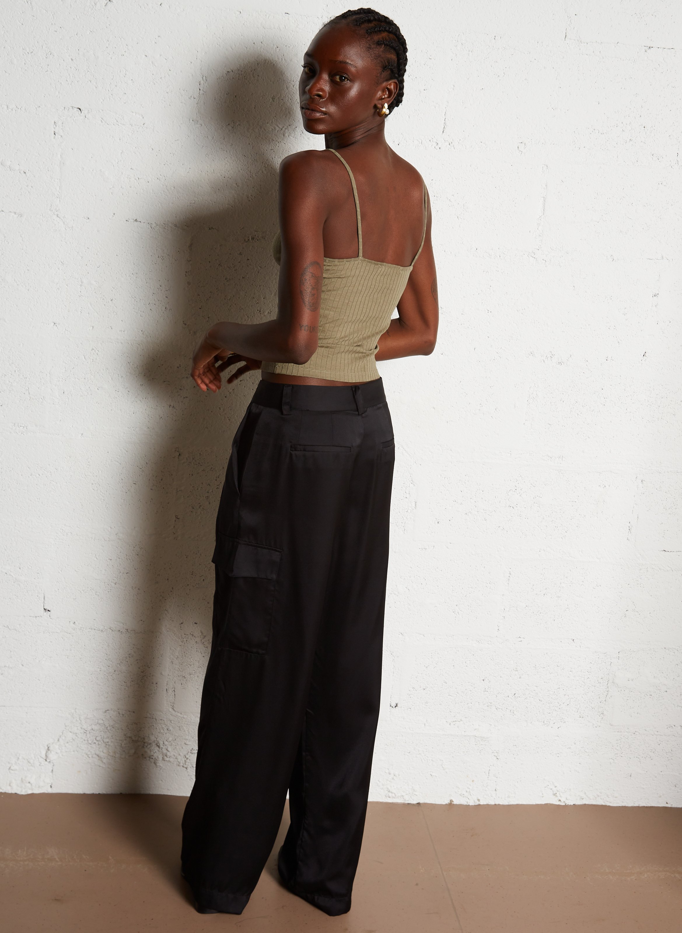 Pantalon large taille haute cary BA&SH Noir