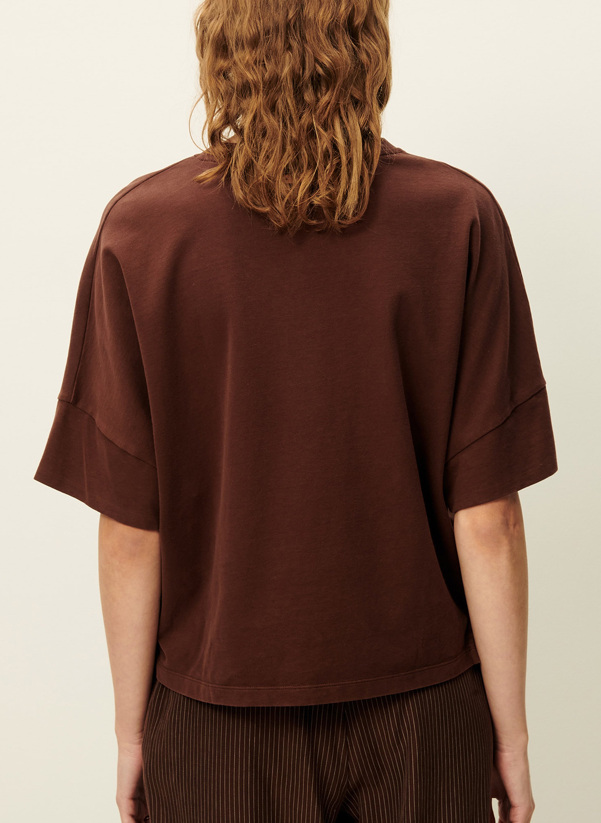 Tee-shirt col rond en coton rodney SESSUN Marron