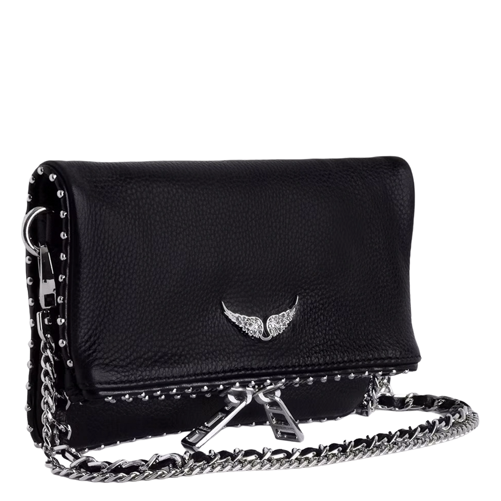 Pochette en cuir grainé rock nano ZADIG&VOLTAIRE Noir