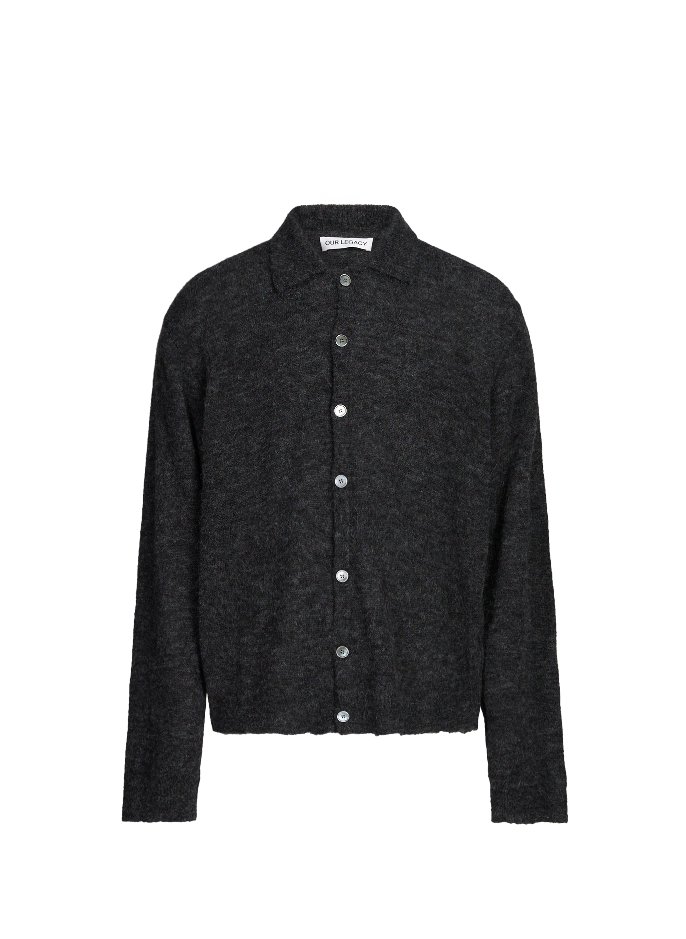 OUR LEGACY Pull boutonné à col classique en laine mélangée Noir