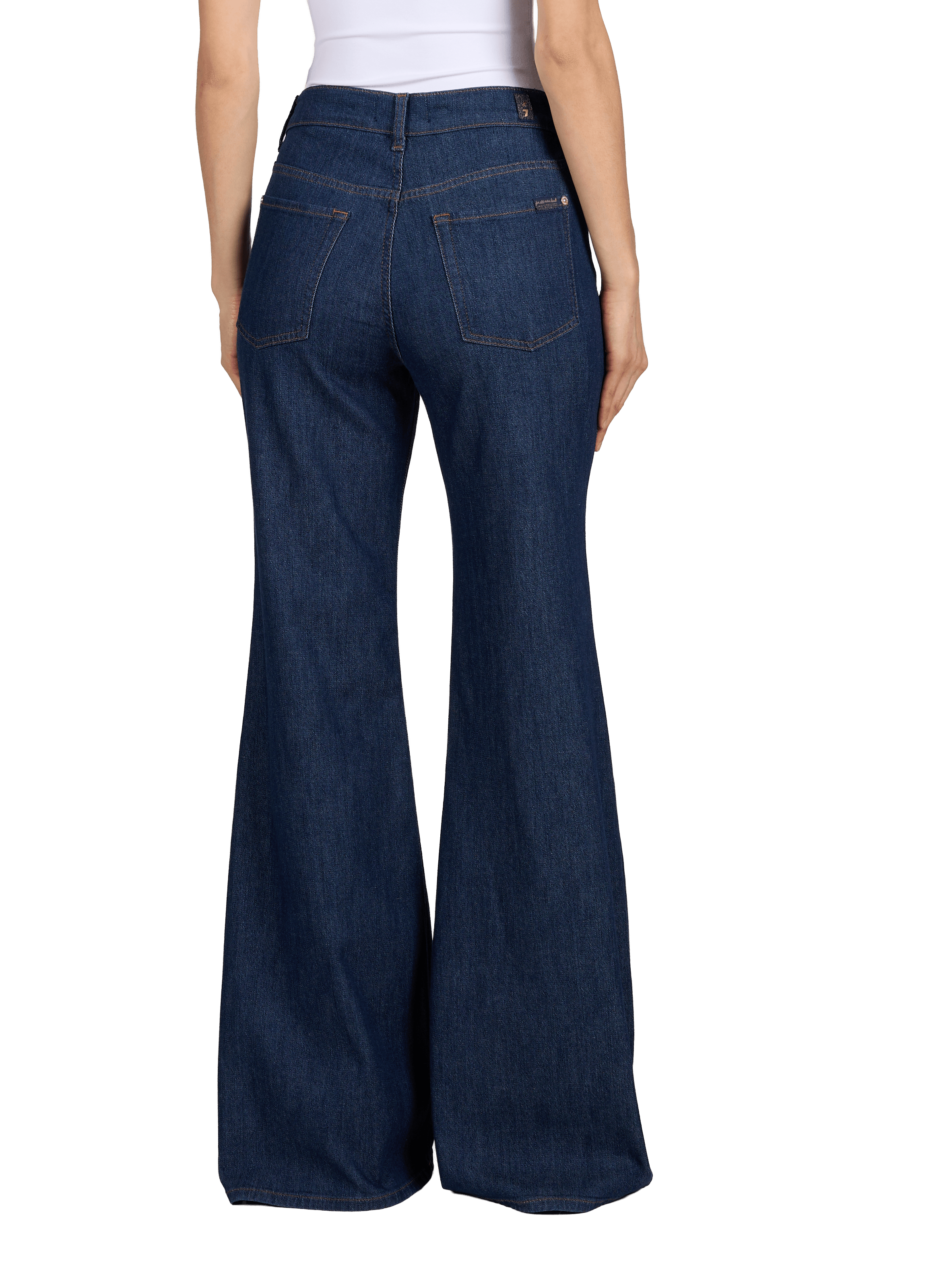 Jean droit Retro Flare Halona en coton mélangé 7 FOR ALL MANKIND Bleu