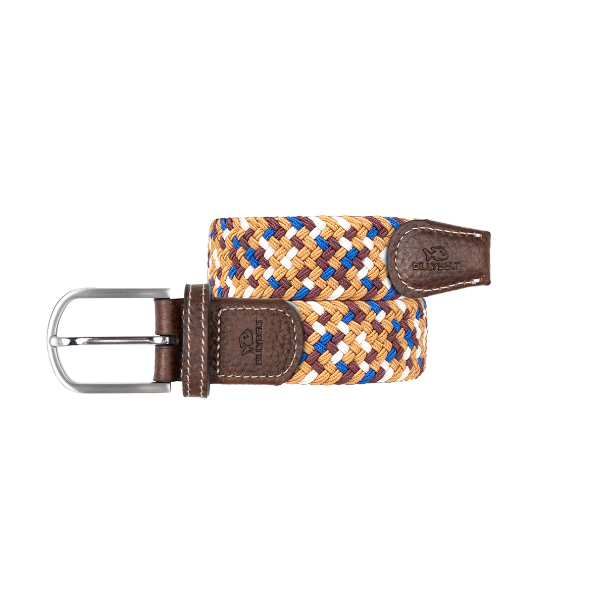 Ceinture tressée élastique multicolore BILLYBELT Marron