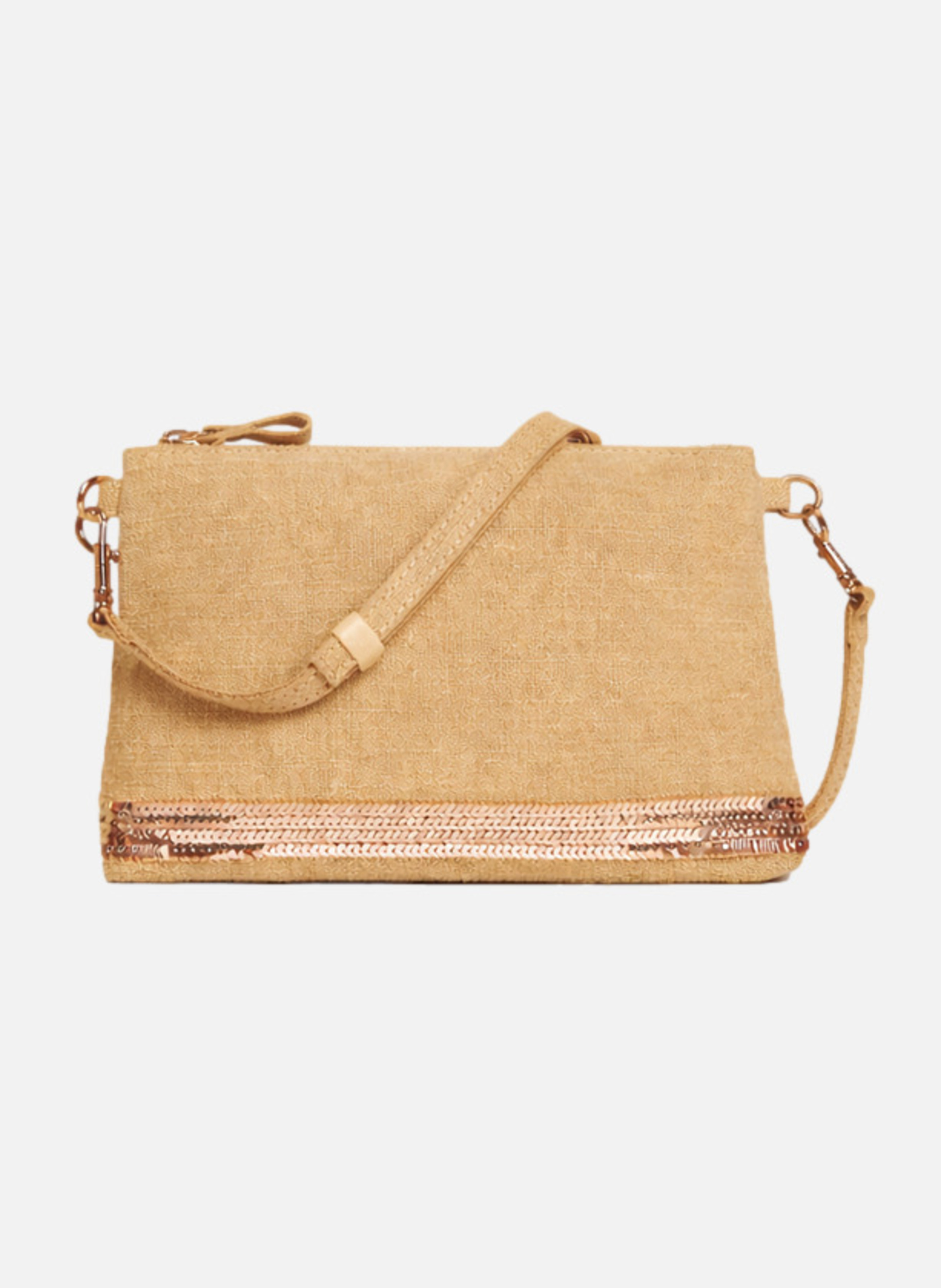Pochette zippé en lin VANESSA BRUNO Marron