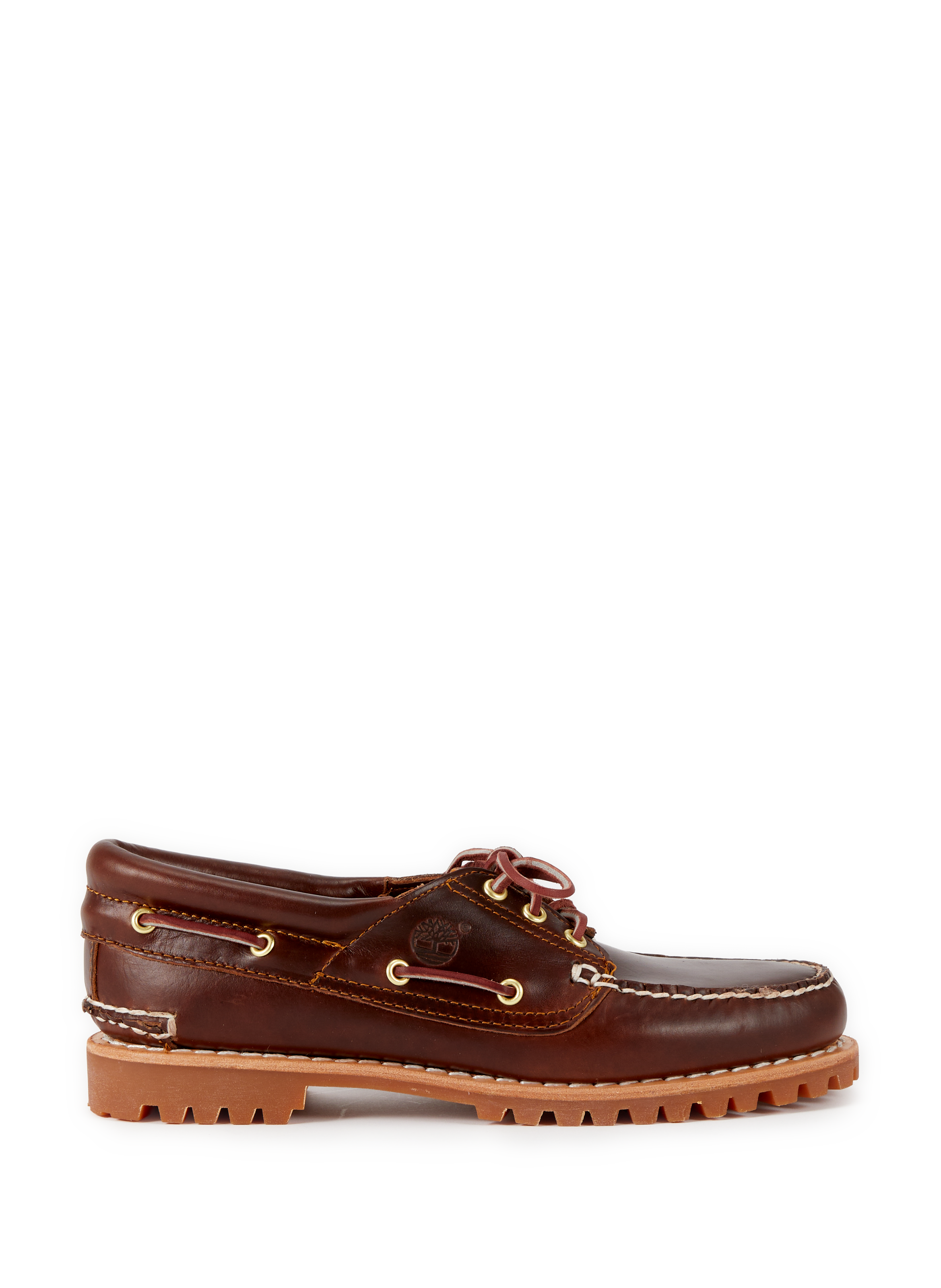 Serrated leather boat shoes TIMBERLAND Brown