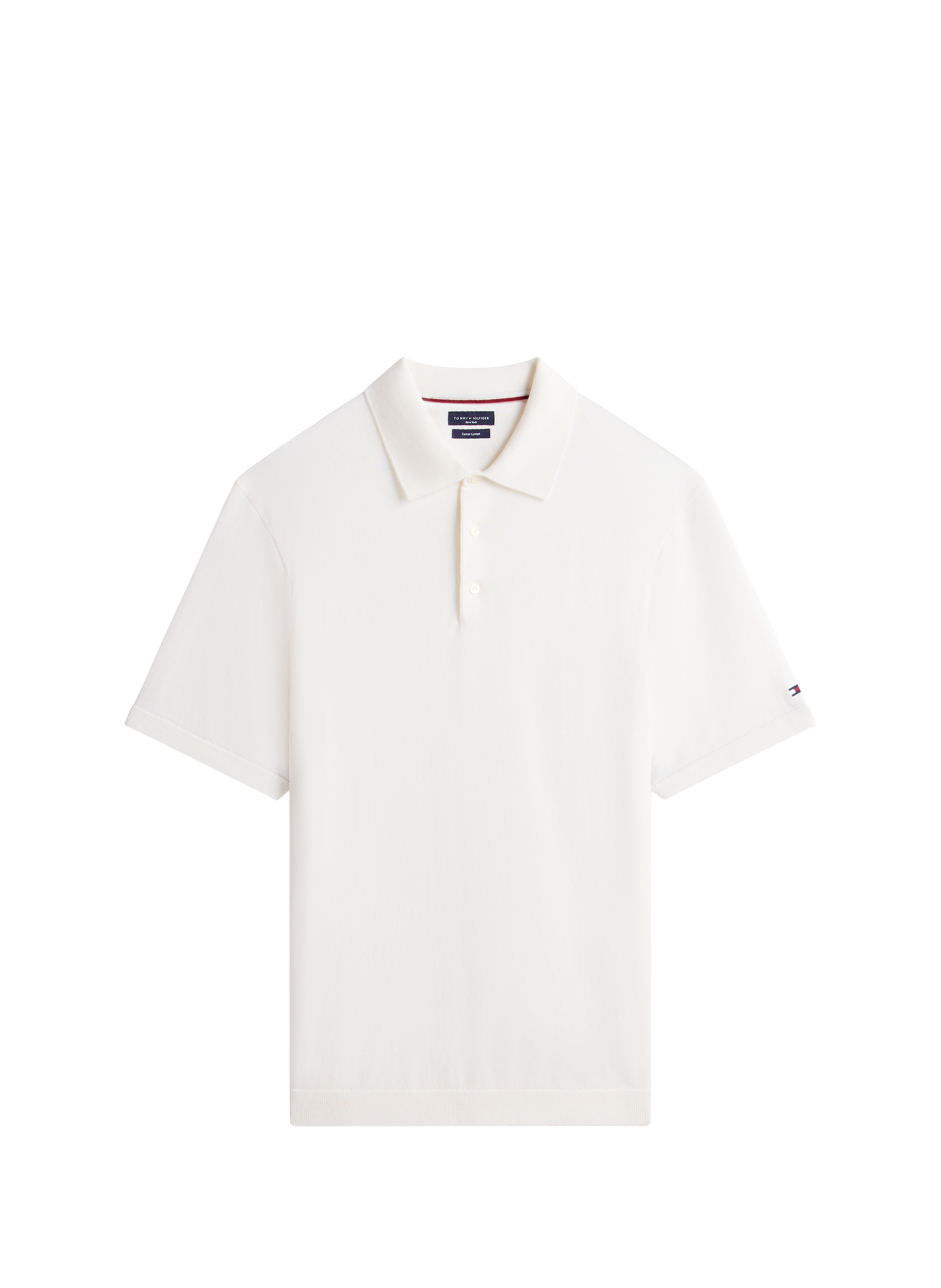 Solid color blended cotton polo TOMMY HILFIGER Beige