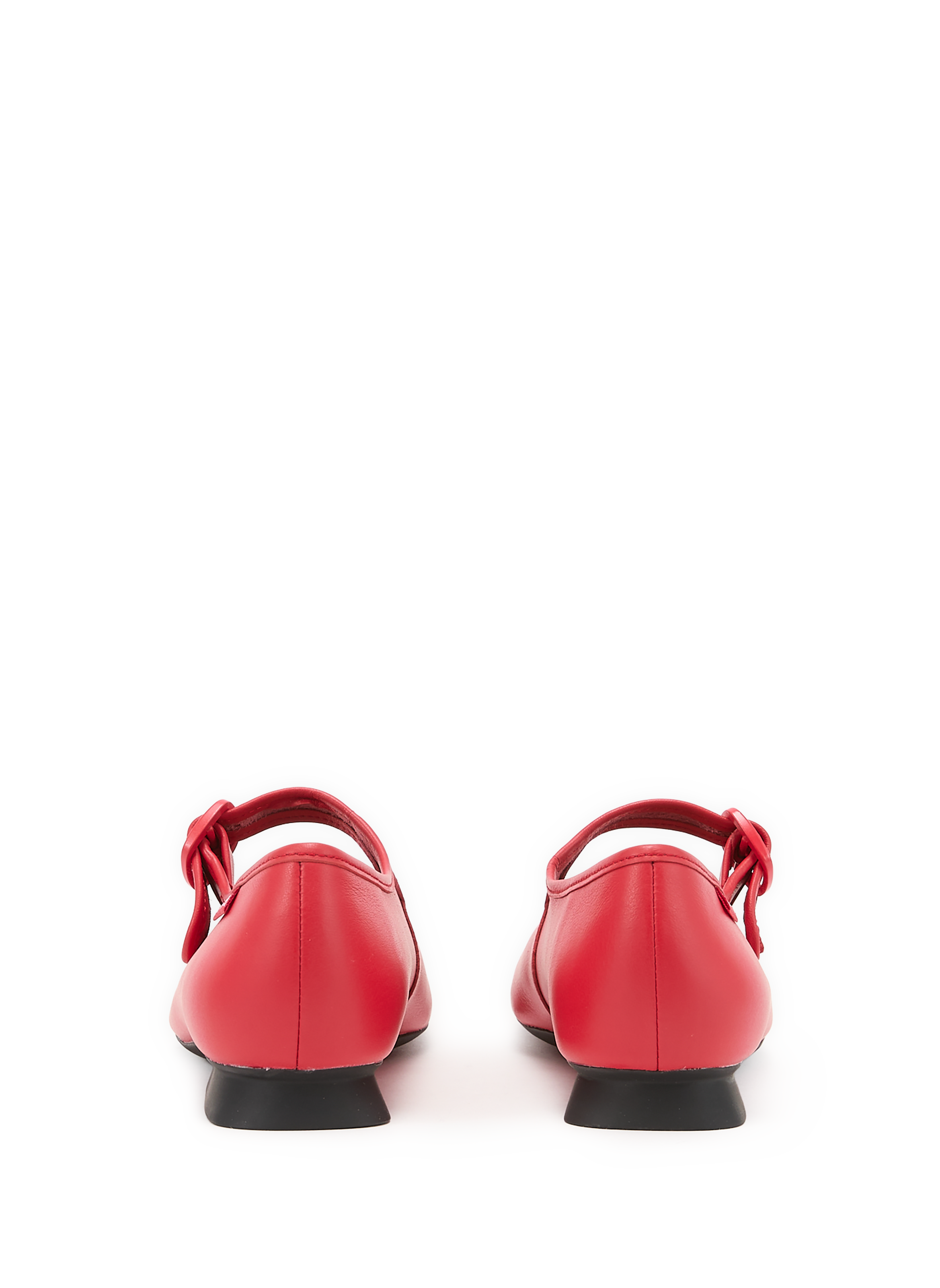 Ballet flats with adjustable buckle in leather CAMPER Red