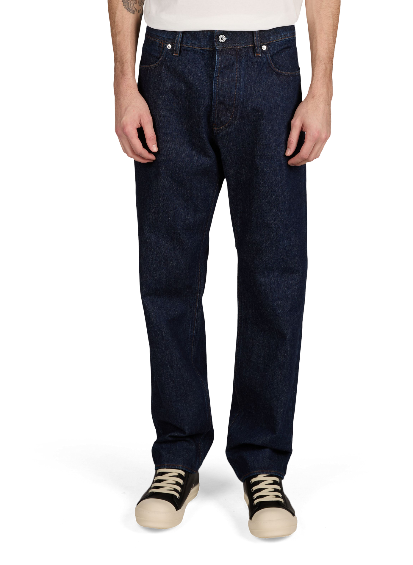 Jean droit en coton STONE ISLAND Bleu