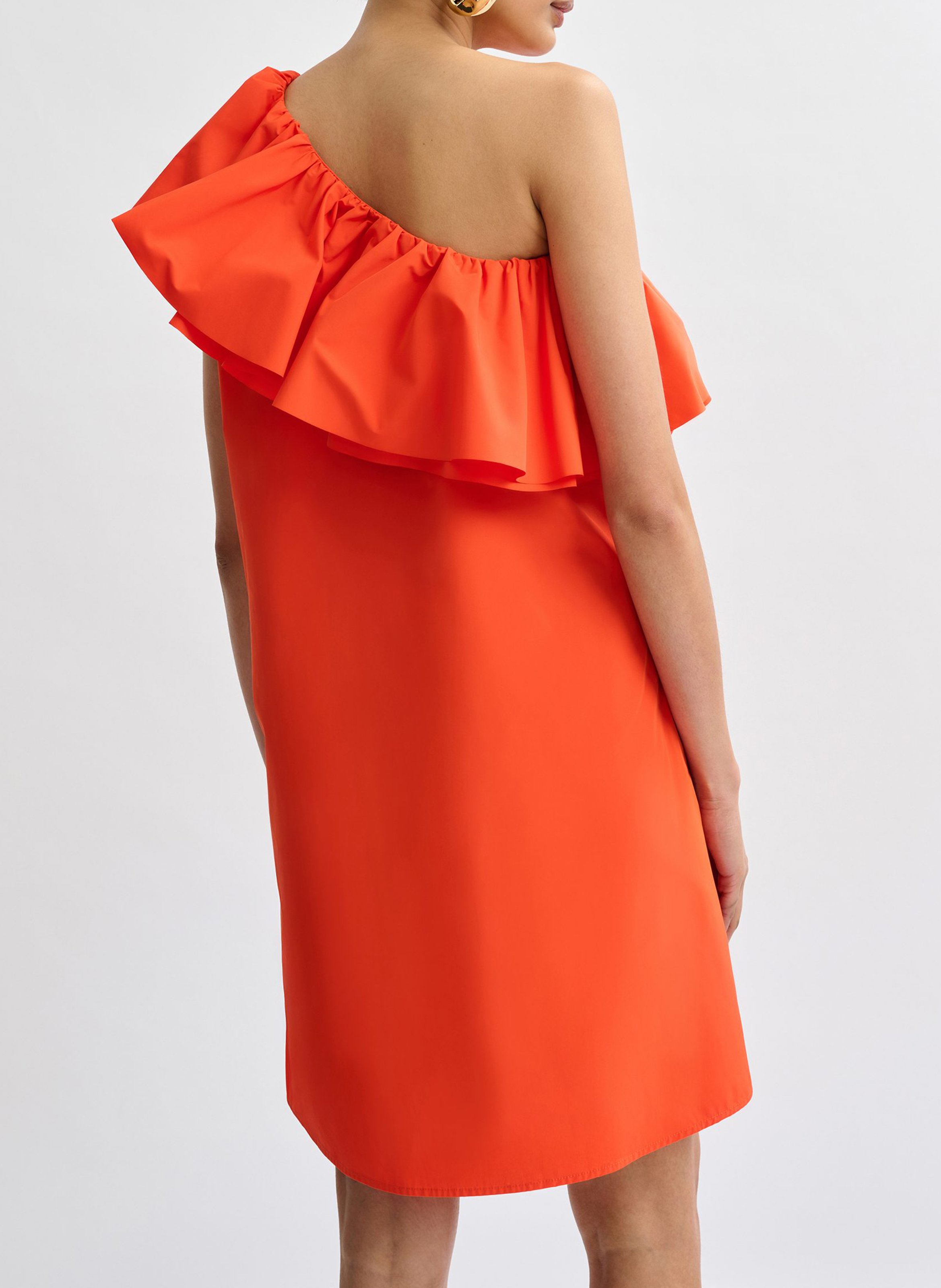 Robe courte col asymétrique juicer ESSENTIEL ANTWERP Orange