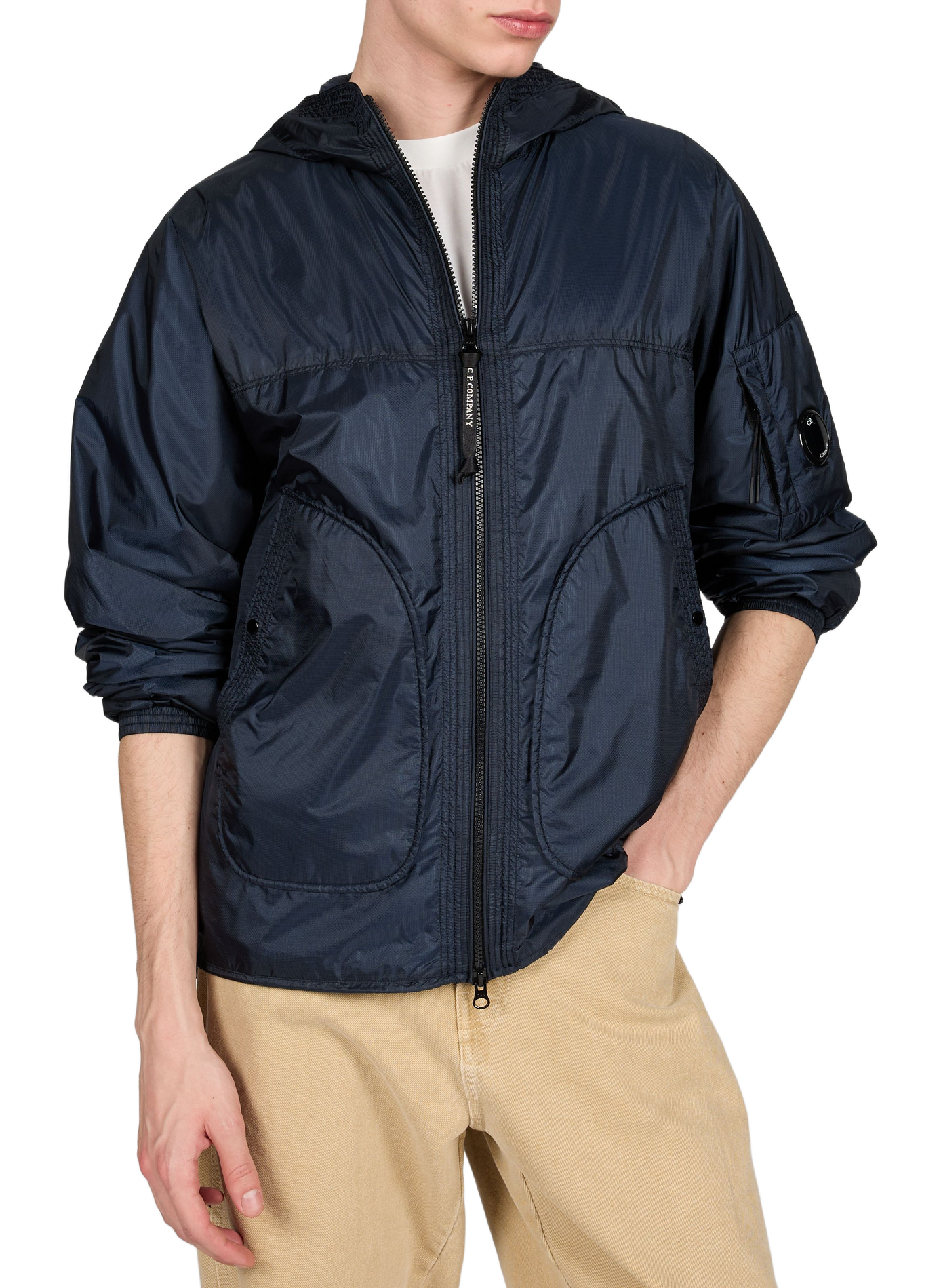 Hooded zipped jacket CP COMPANY Blue