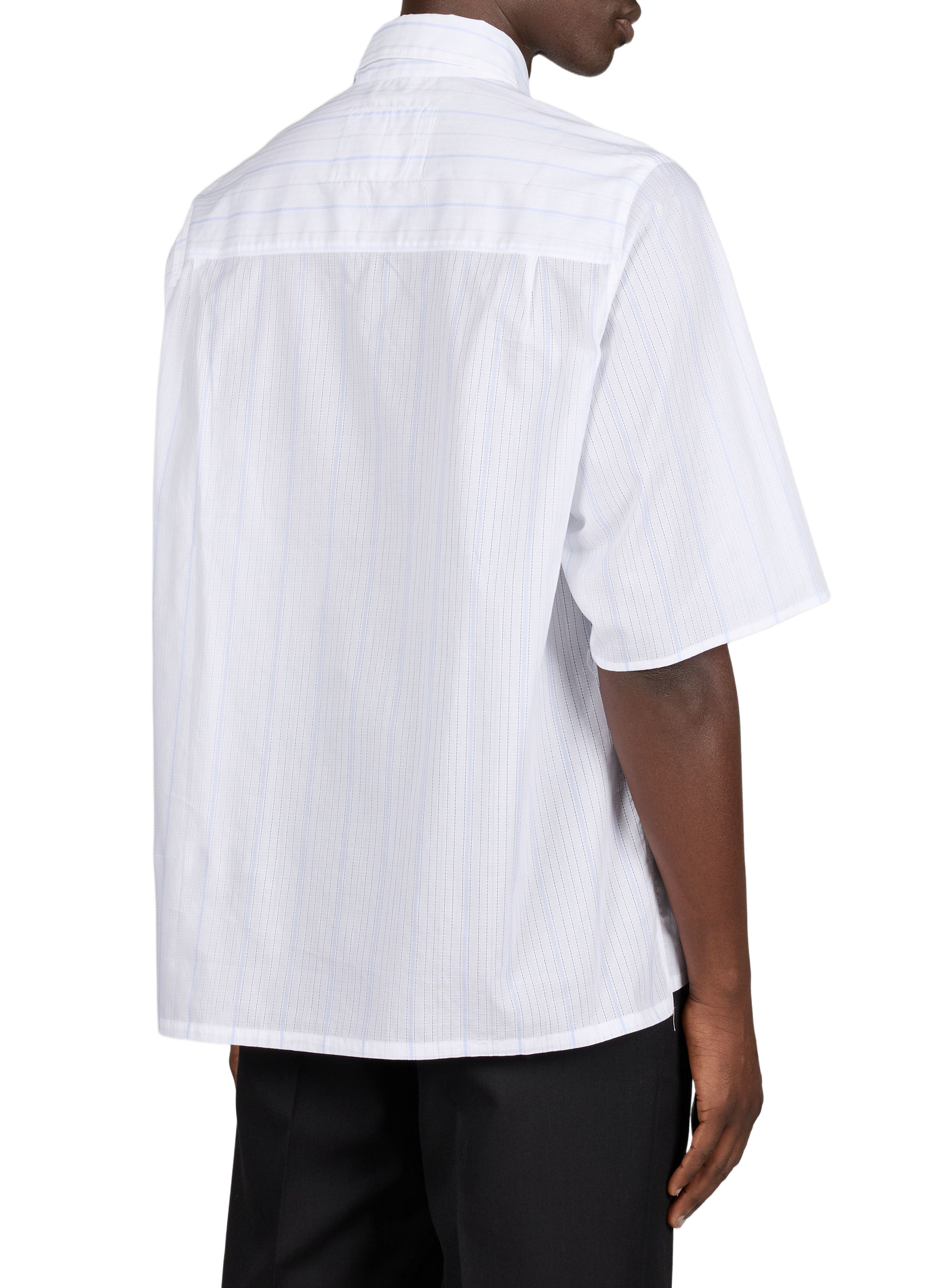 Short-sleeved striped cotton shirt CAMIEL FORTGENS White