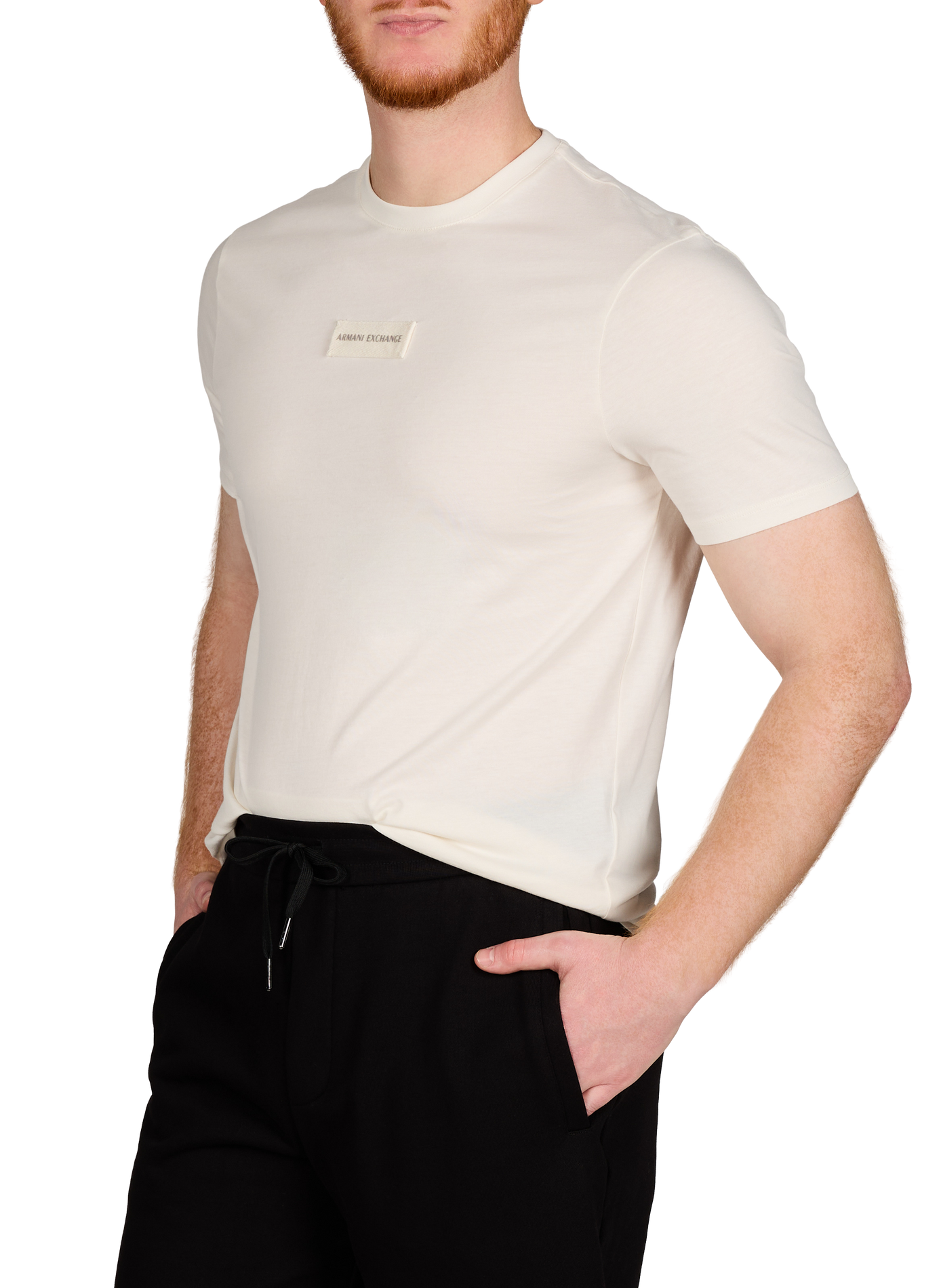 Cotton round-neck T-shirt ARMANI EXCHANGE Beige