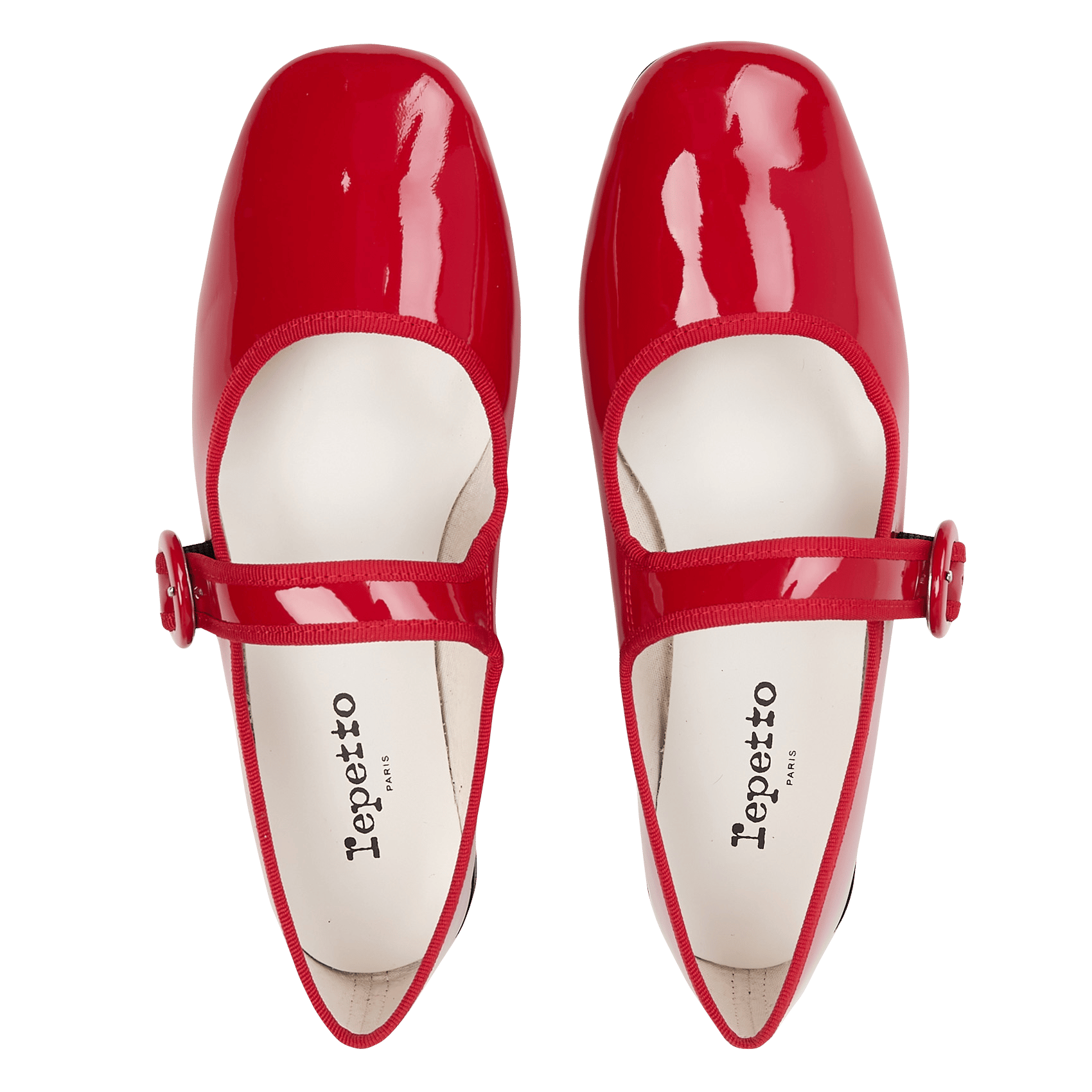 Babies en cuir vernis georgia REPETTO Rouge